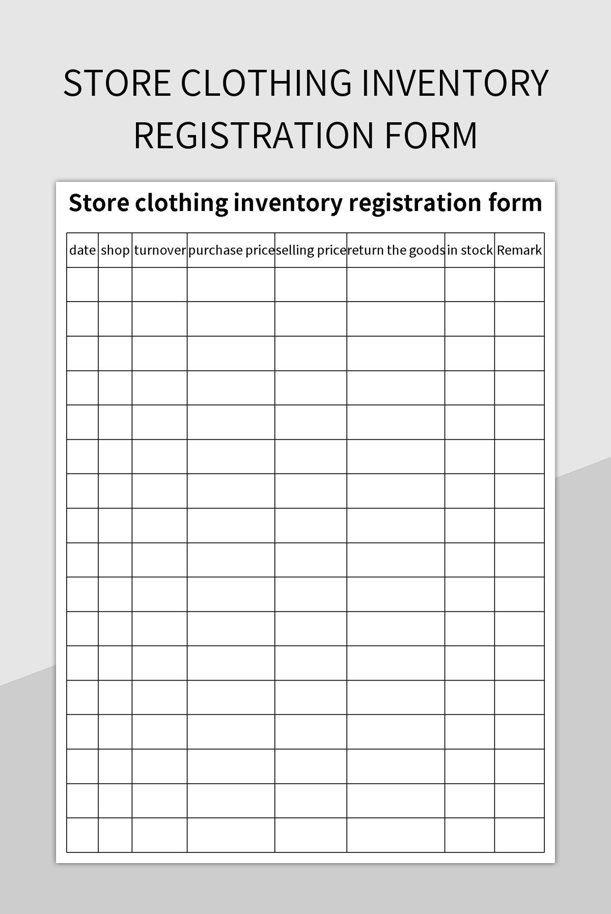 Free Clothing Inventory Templates For Google Sheets And Microsoft Excel Slidesdocs