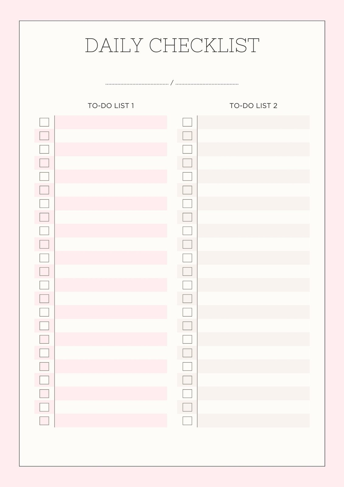 Free Custom Downloadable Checklist Templates Canva