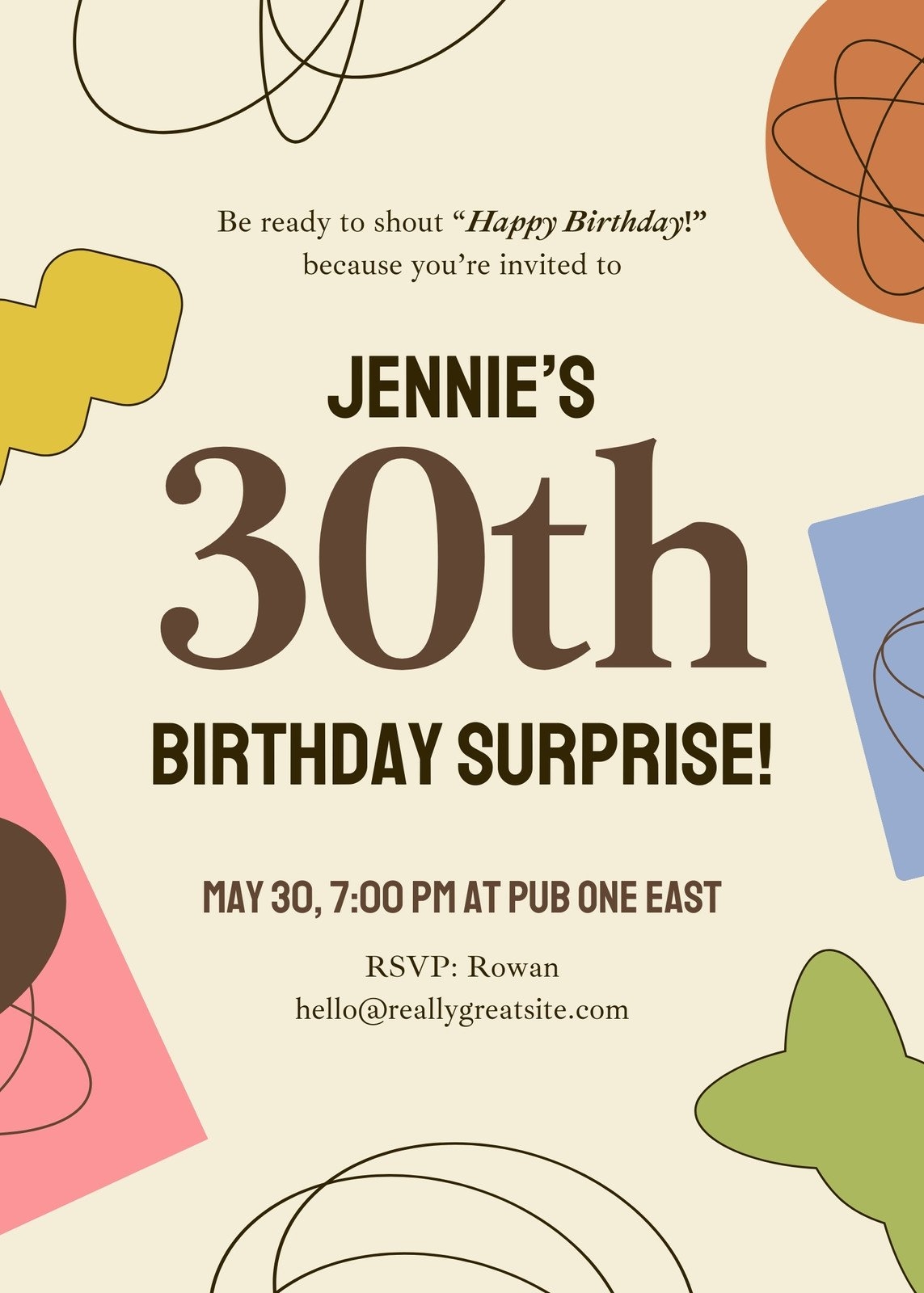 Free Custom Printable 30th Birthday Card Templates Canva