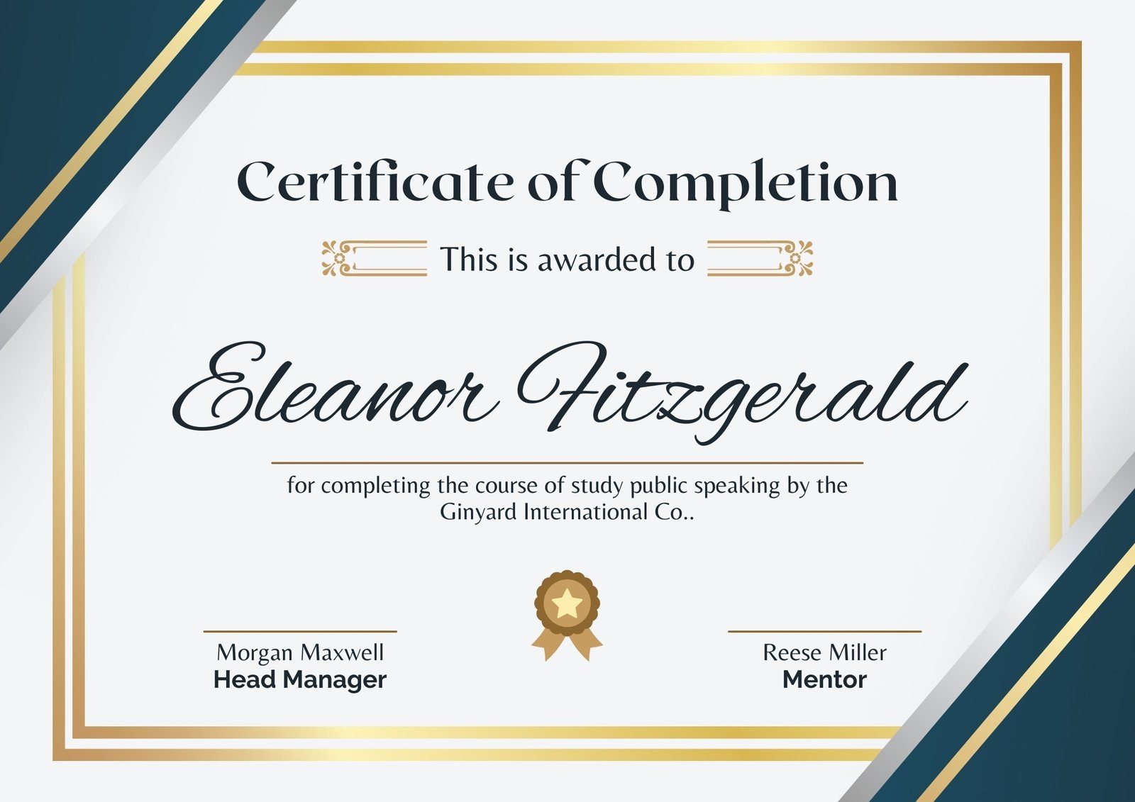 Free Custom Printable Certificate Of Completion Templates Canva Worksheets Library
