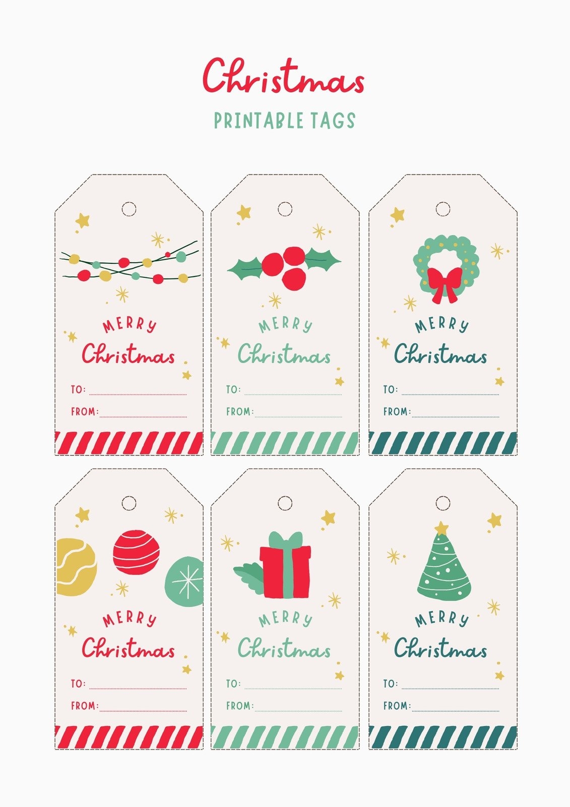 Free Custom Printable Christmas Tag Templates Canva