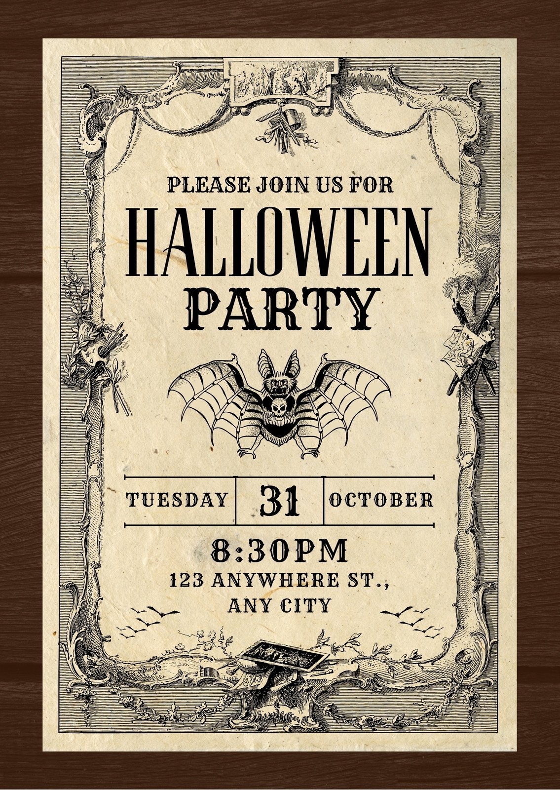 Free Custom Printable Halloween Invitation Templates Canva