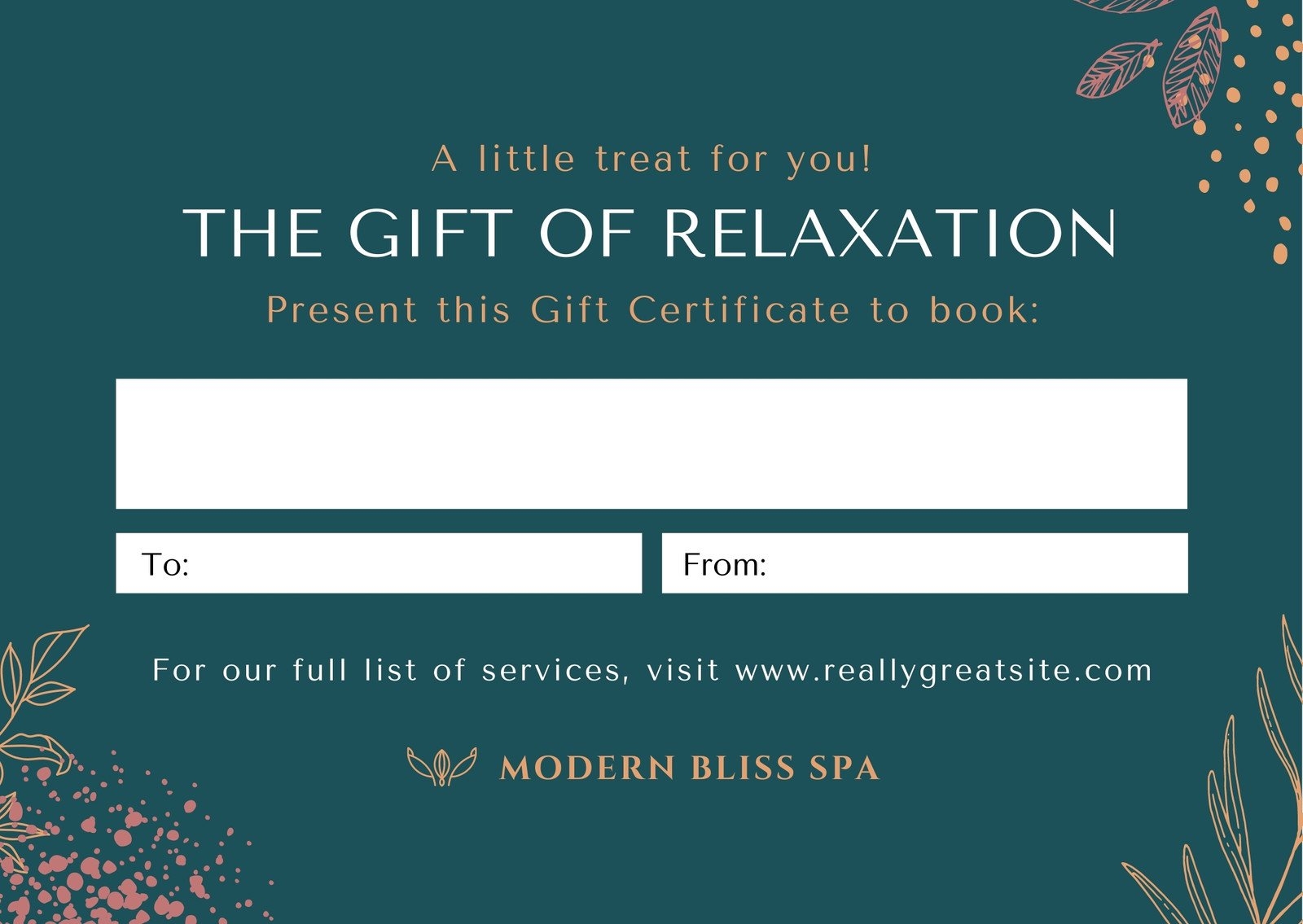 Free Custom Printable Massage Gift Certificate Templates Canva