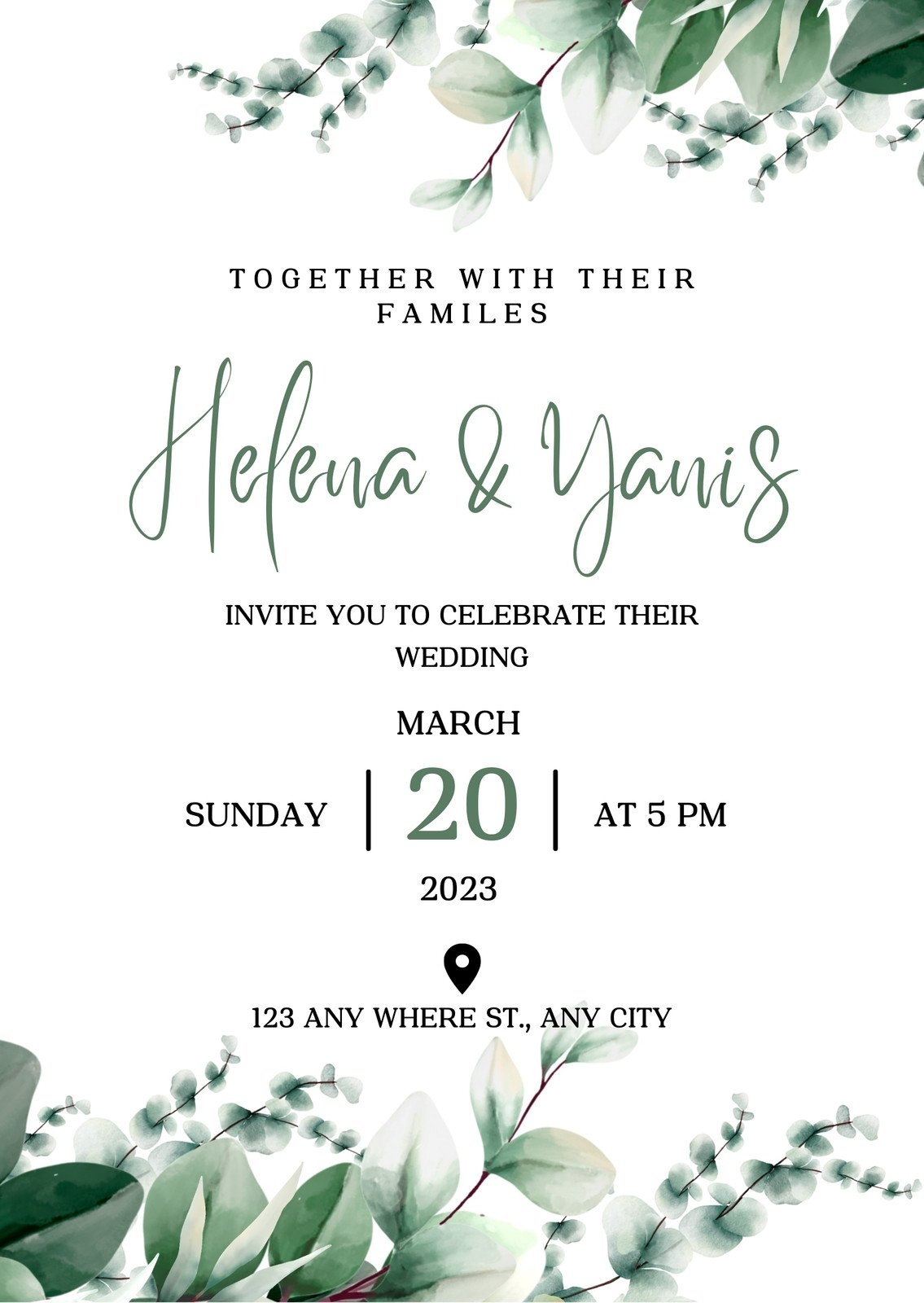 Free Custom Printable Wedding Announcement Templates Canva
