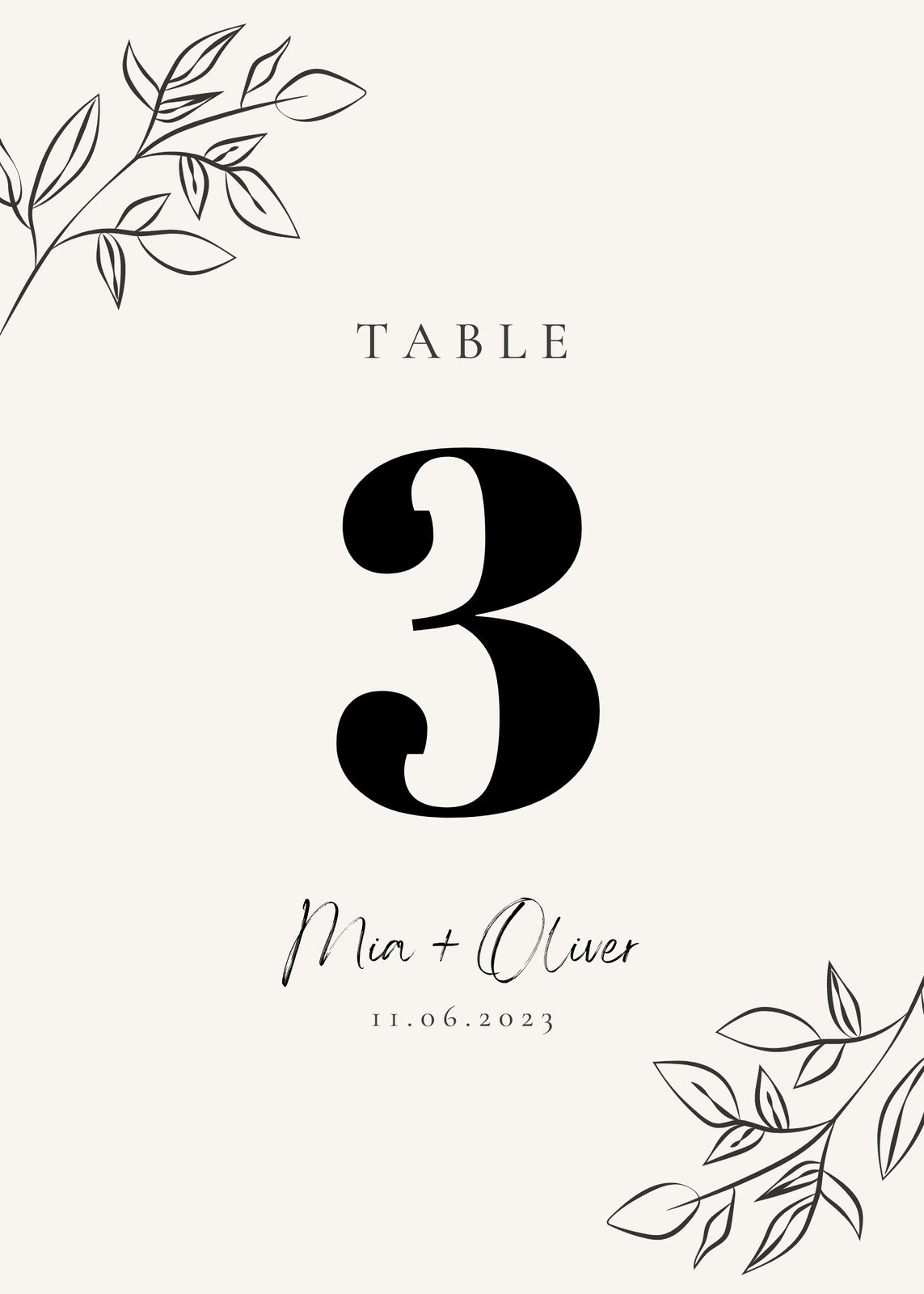 Free Customizable Table Number Card Templates Canva