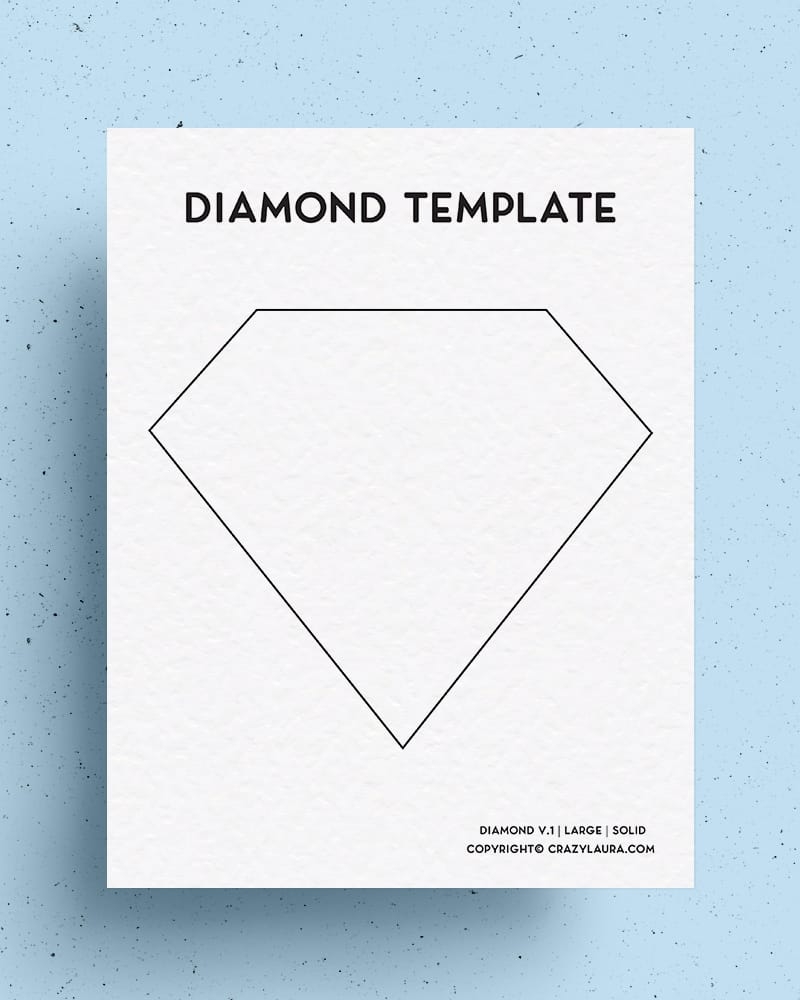Free Diamond Template U0026 Outline Printable Sheets Crazy Laura