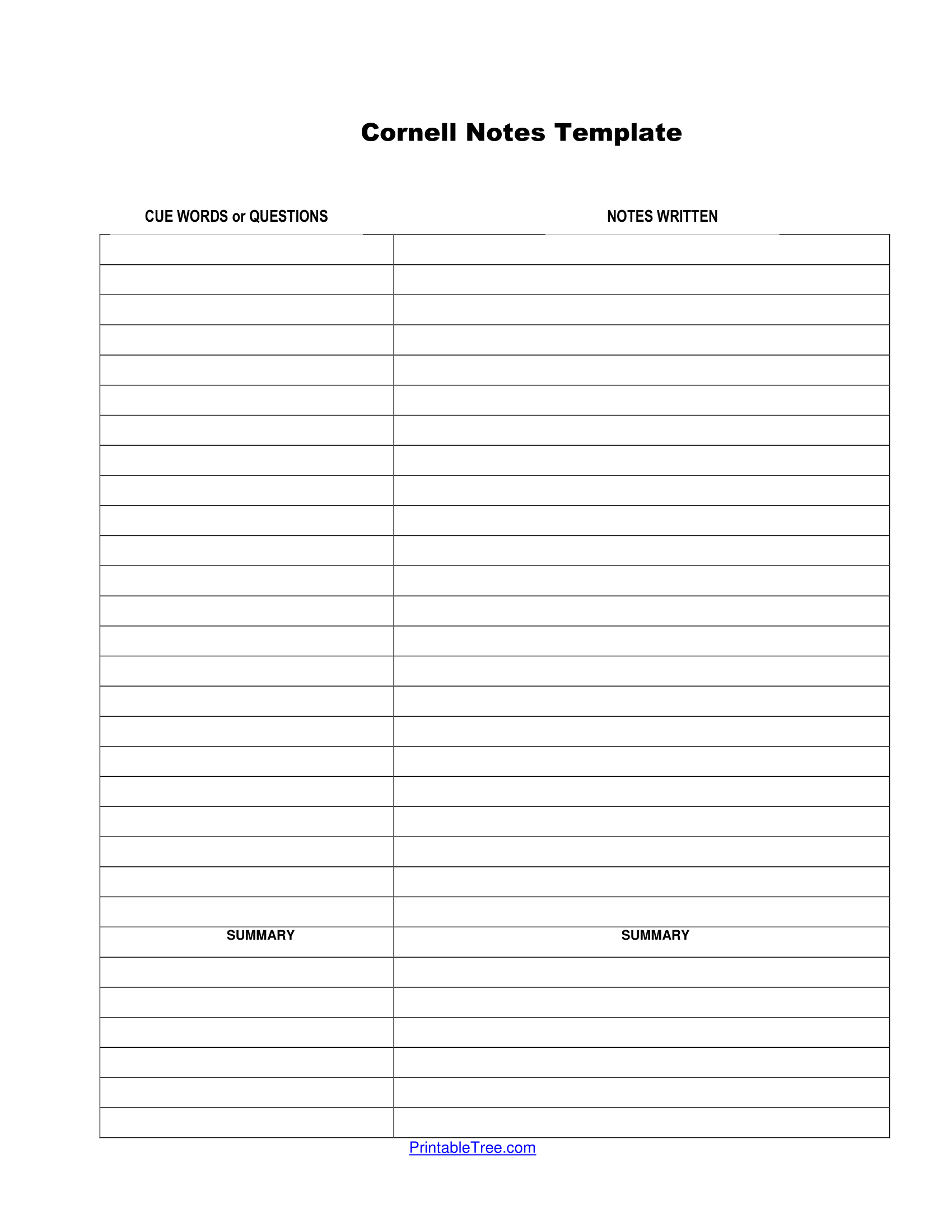 Free Download Printable Cornell Notes PDF Templates Free Download Printable Cornell Notes PDF Templates