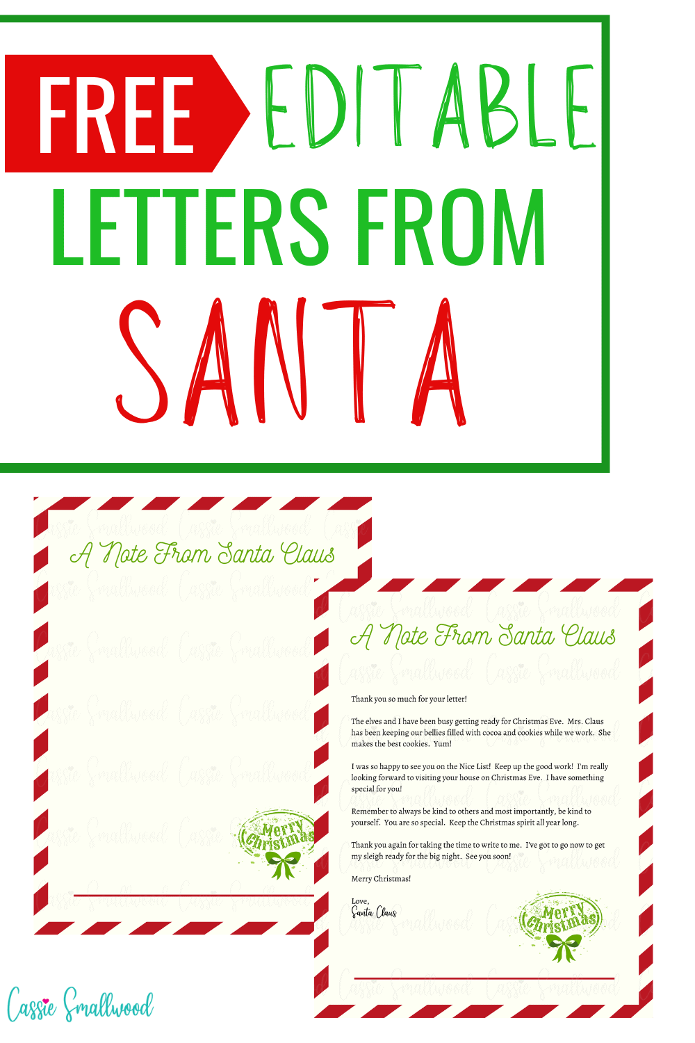 Free Santa Letter Template Printable