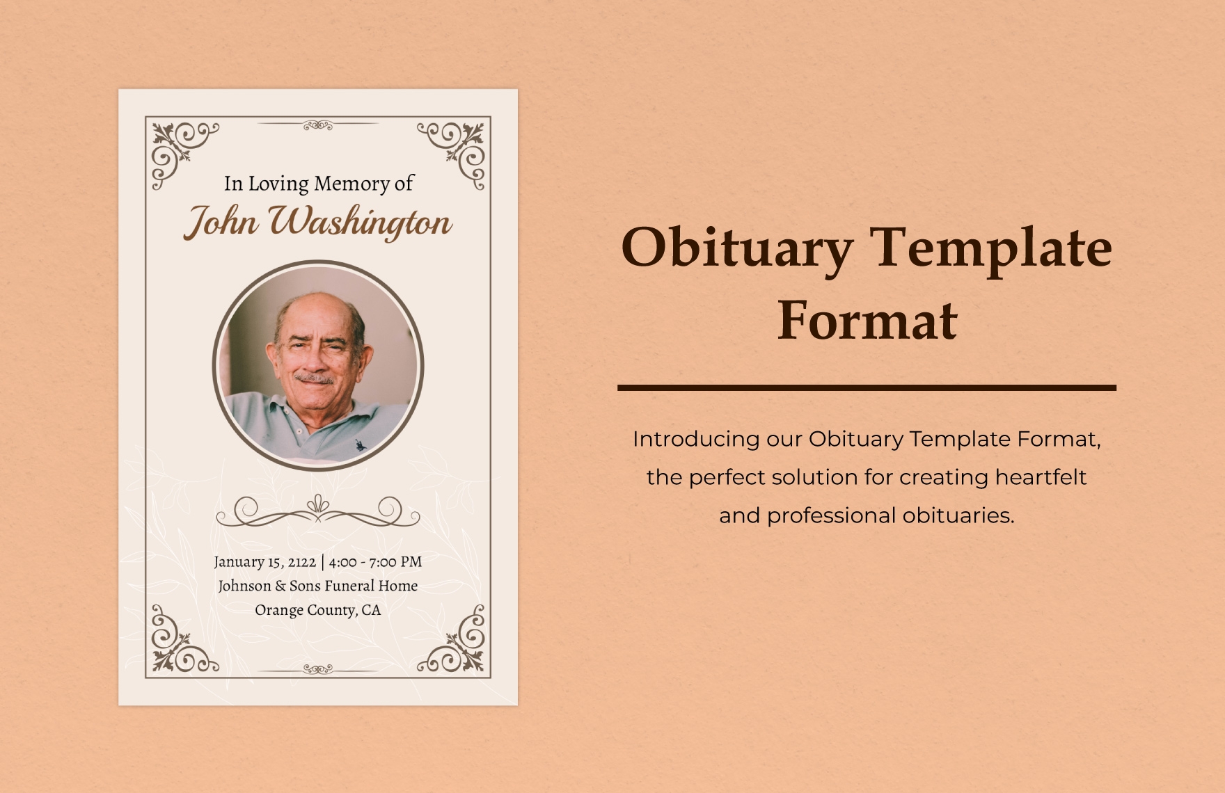 Free Editable Obituary Templates In PDF To Download Free Editable Obituary Templates In PDF To Download