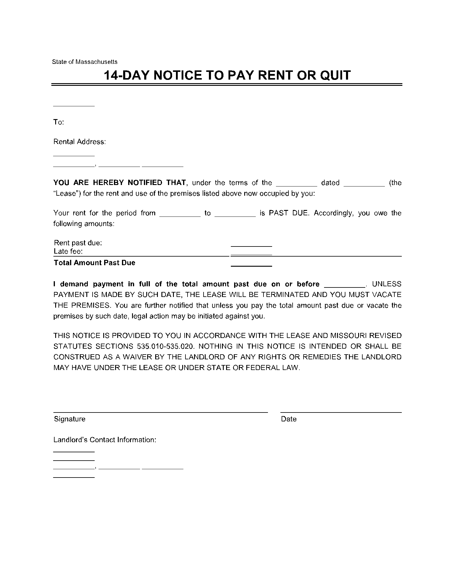 Free Printable Eviction Notice Template Pdf