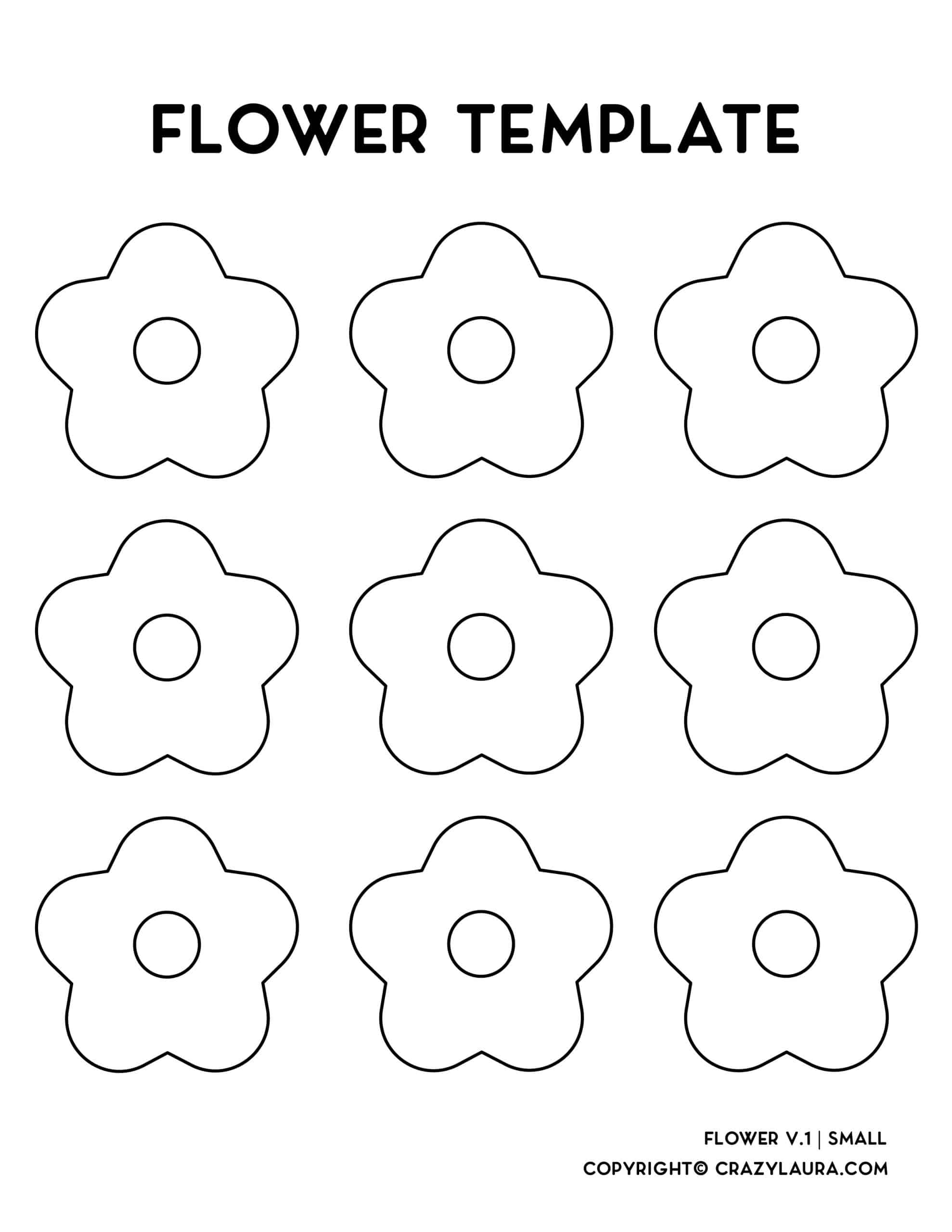 Free Flower Template U0026 Outline Stencil Printables Crazy Laura