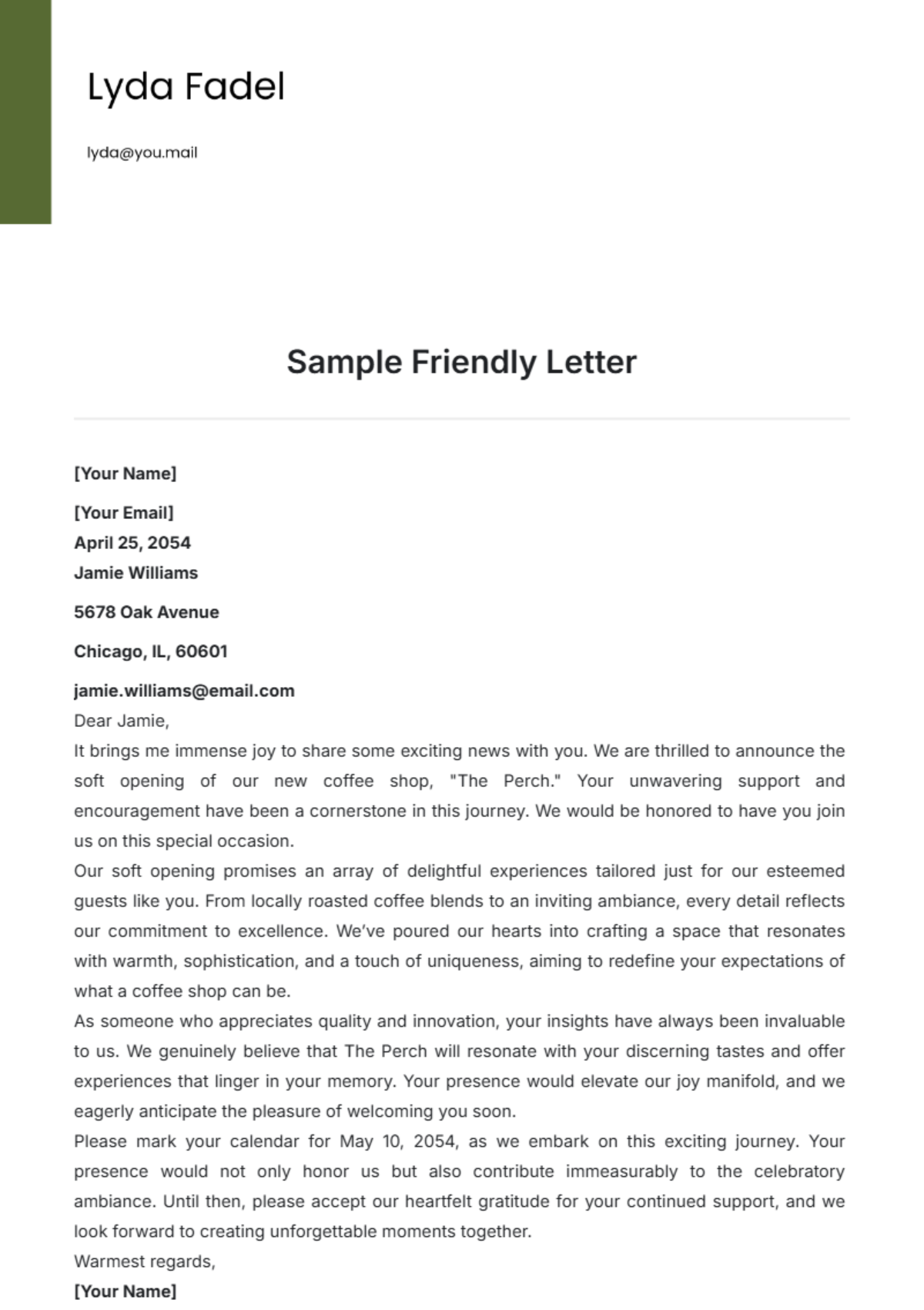Free Friendly Letter Templates Editable And Printable