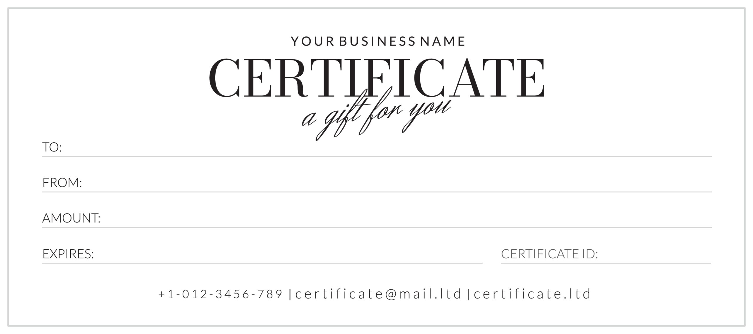 Printable Gift Certificates Free Template