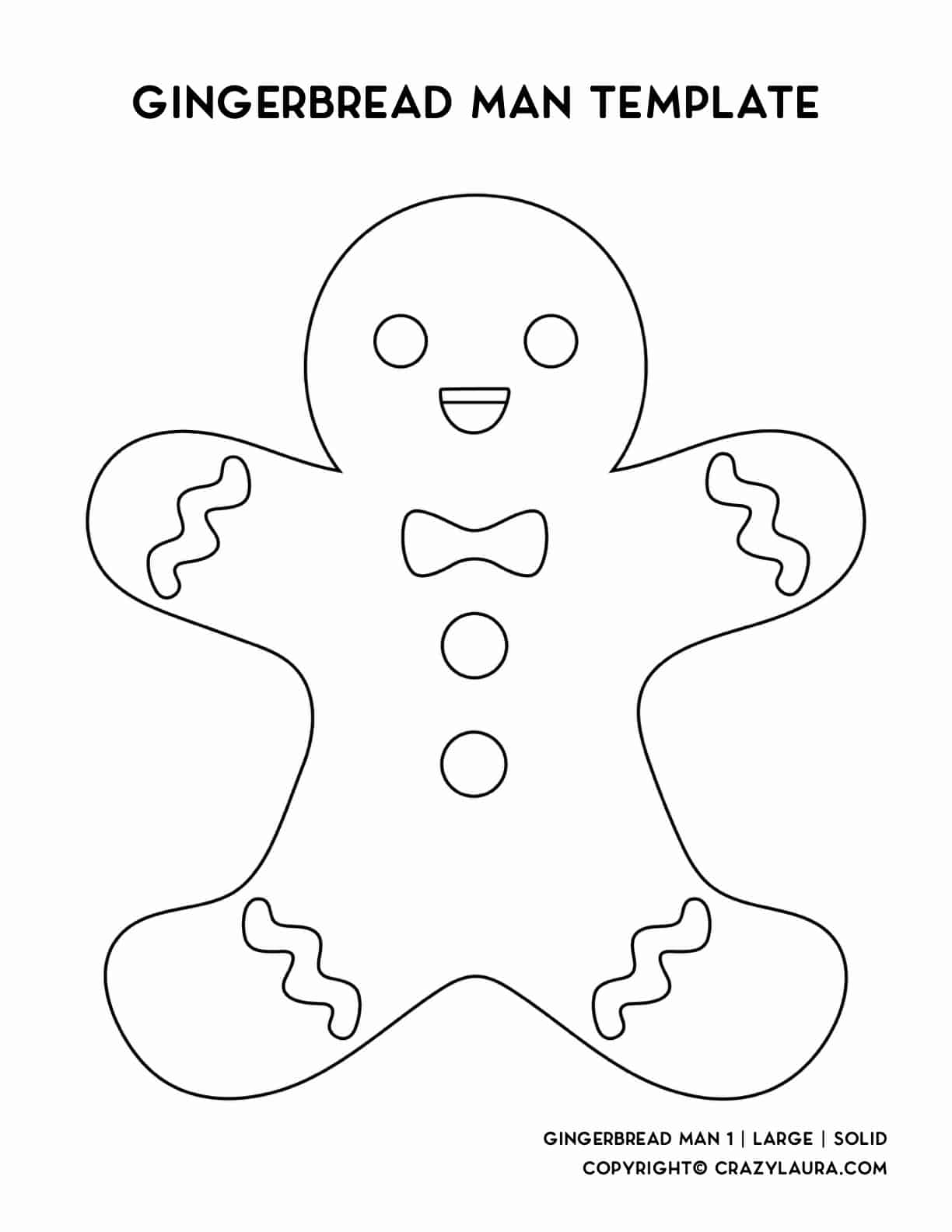 Gingerbread Man Template Printable Free