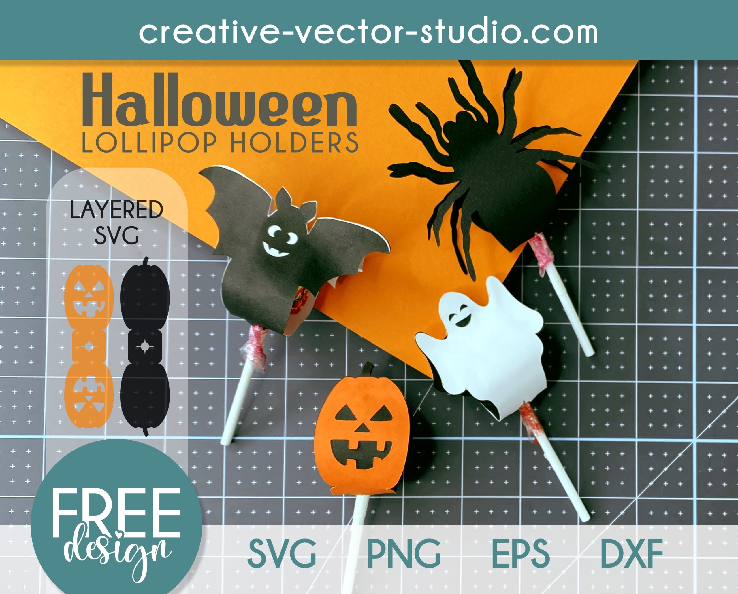 Free Halloween Lollipop Holder Templates Creative Vector Studio