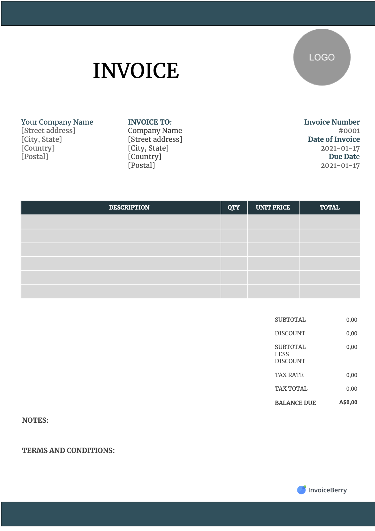 Free Printable Invoice Templates Word