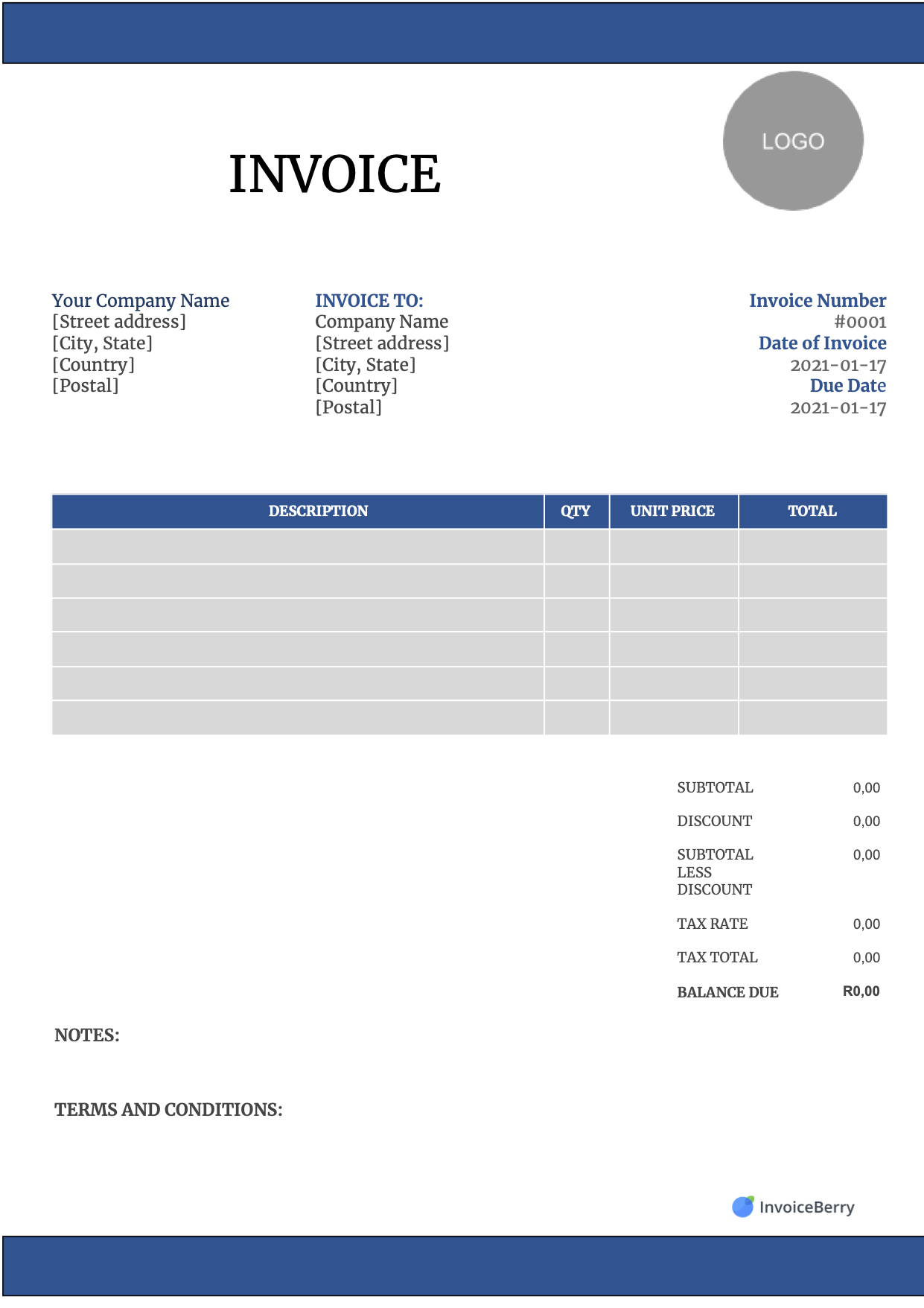 Free Invoice Template Printable