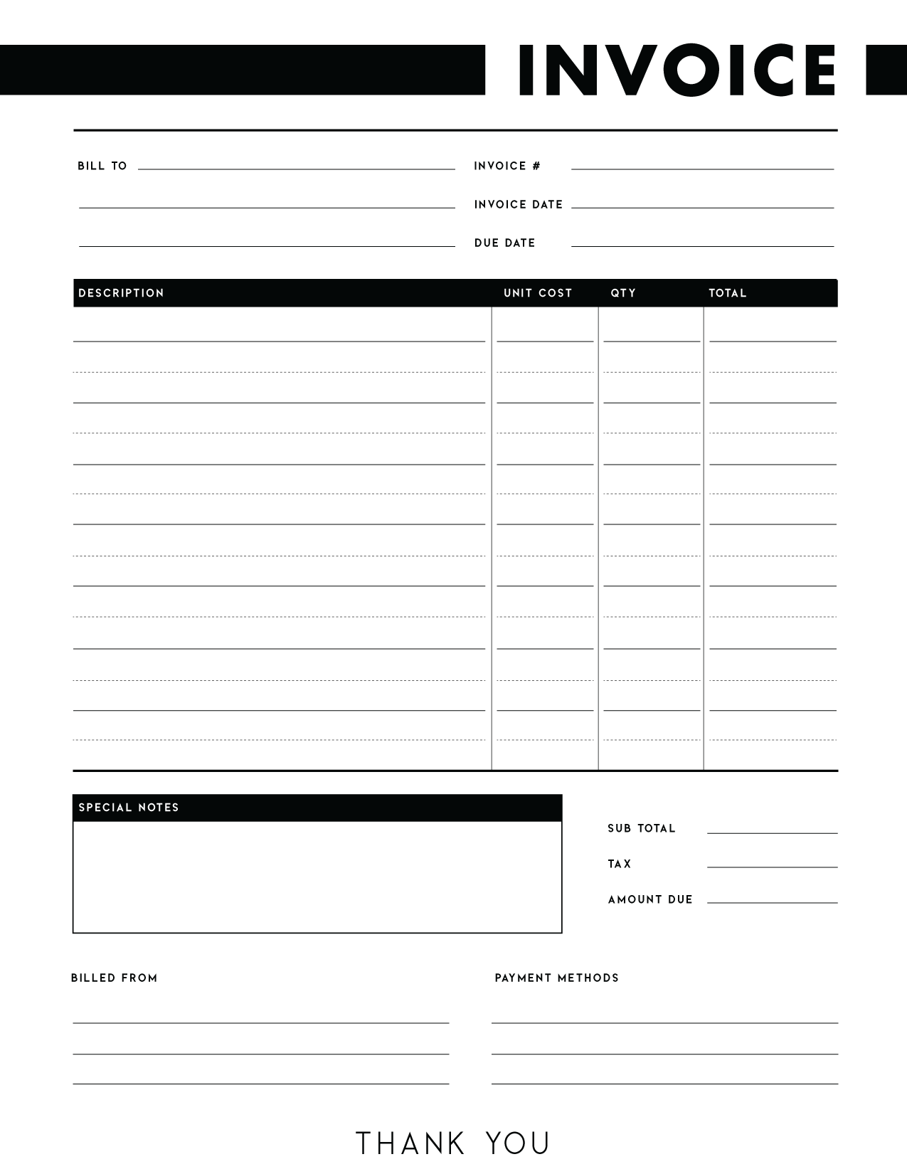 Editable Free Printable Invoice Templates Editable Free Printable Invoice Templates