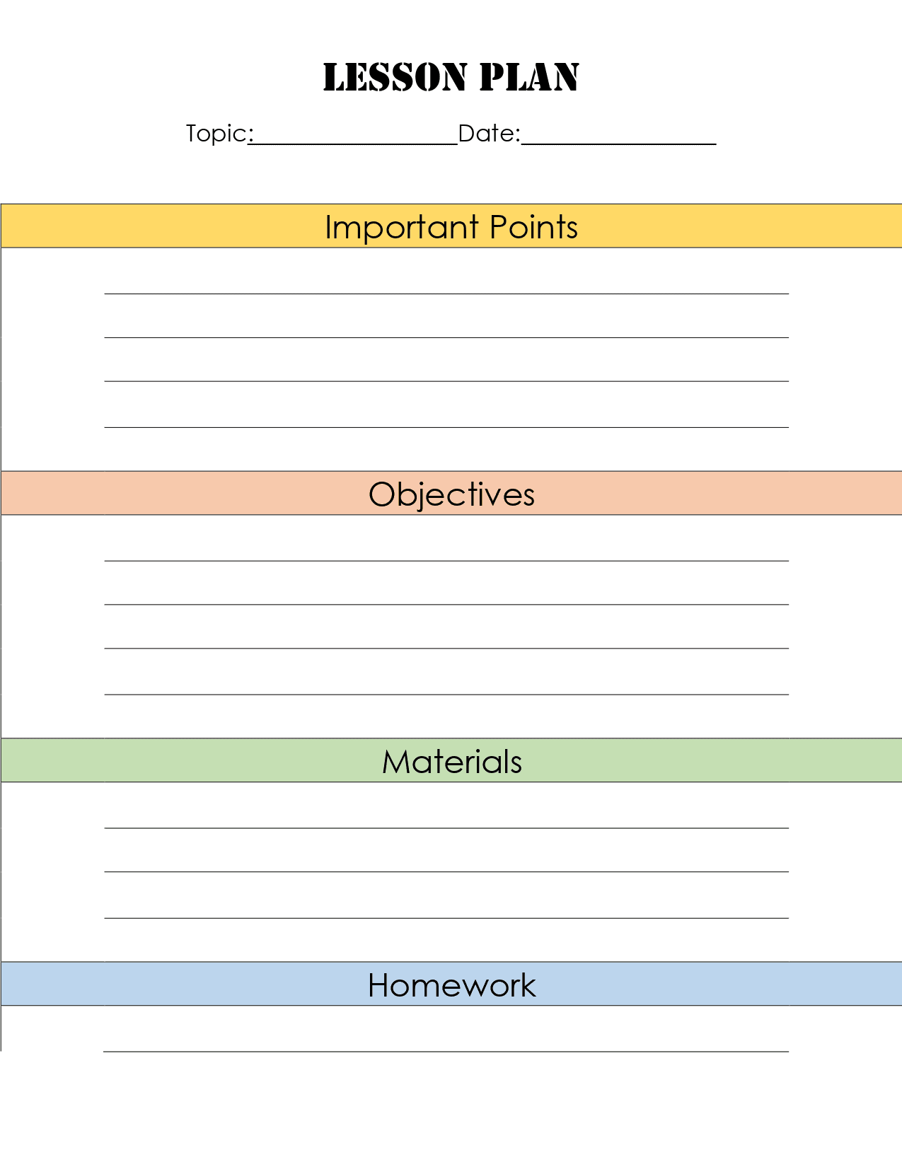 FREE Lesson Plan Template Word Editable PDF Image Excel