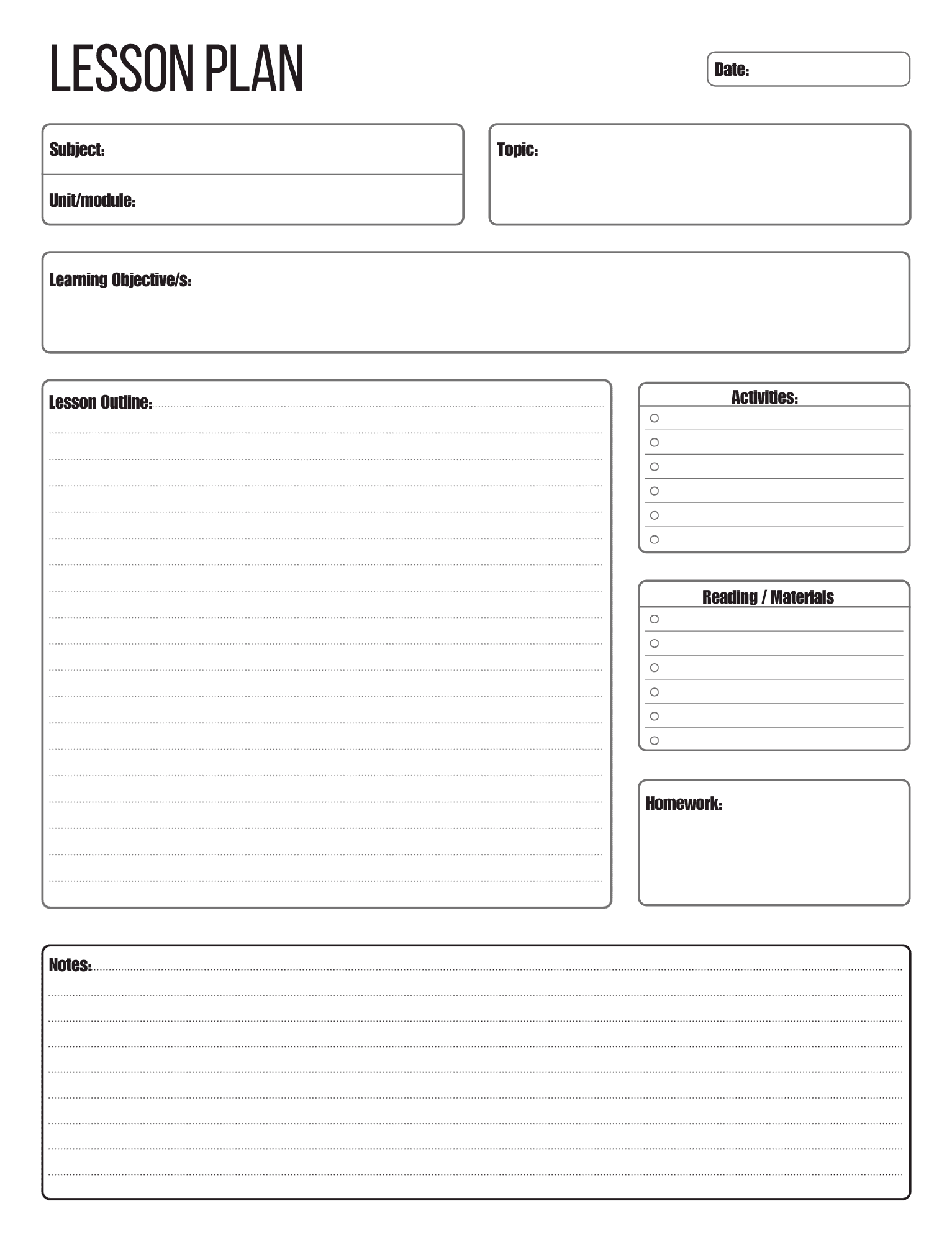 FREE Lesson Plan Template Word Editable PDF Image Excel