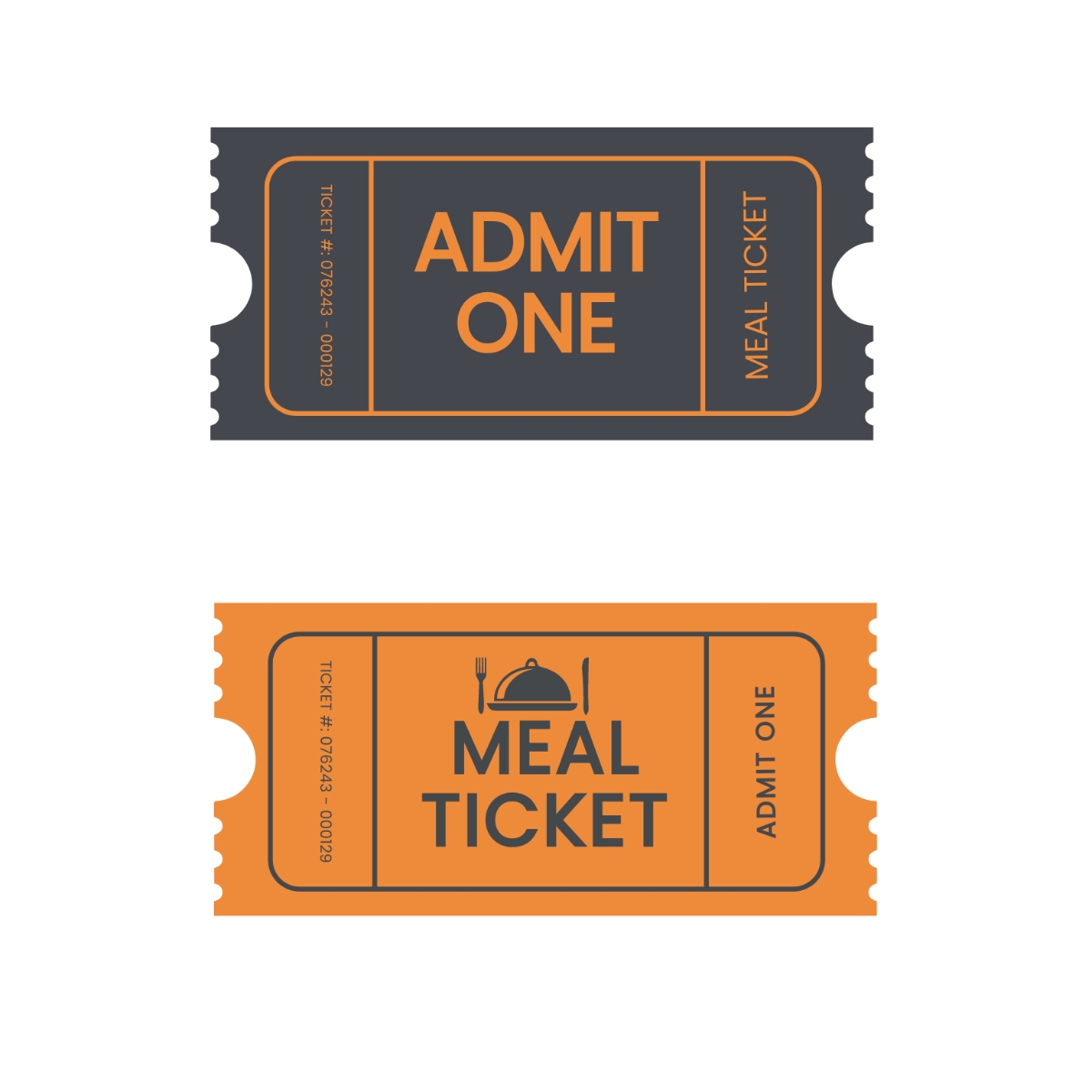 Free Meal Ticket Templates Editable And Printable