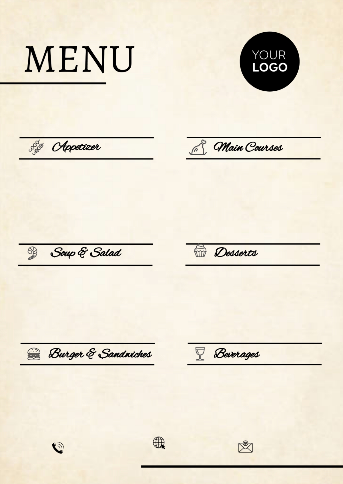 Free Menu Templates Editable And Printable