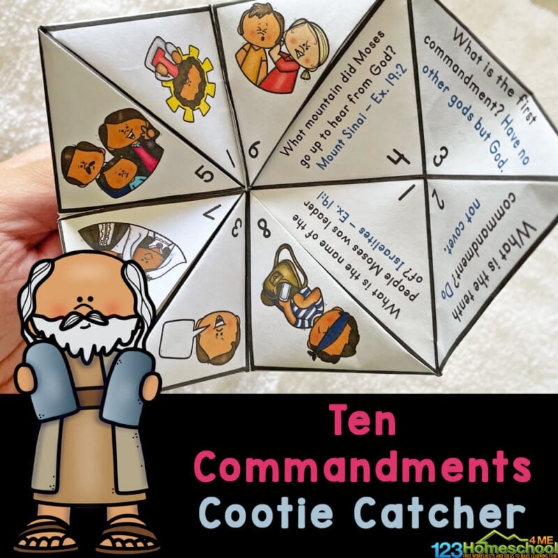 FREE Printable 10 Commandments Cootie Catcher Activity For Kids