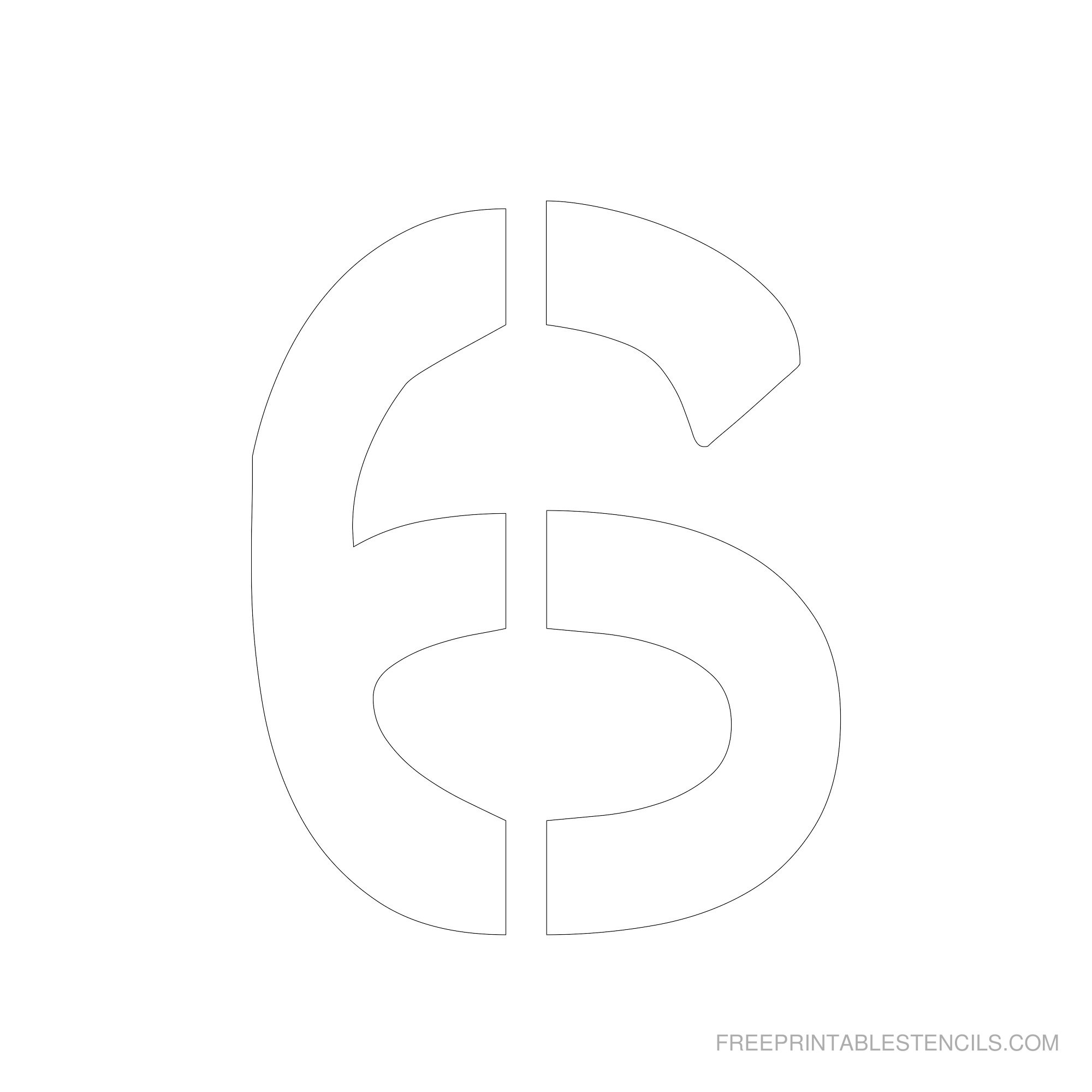 Free Printable 6 Inch Number Stencils 1 10