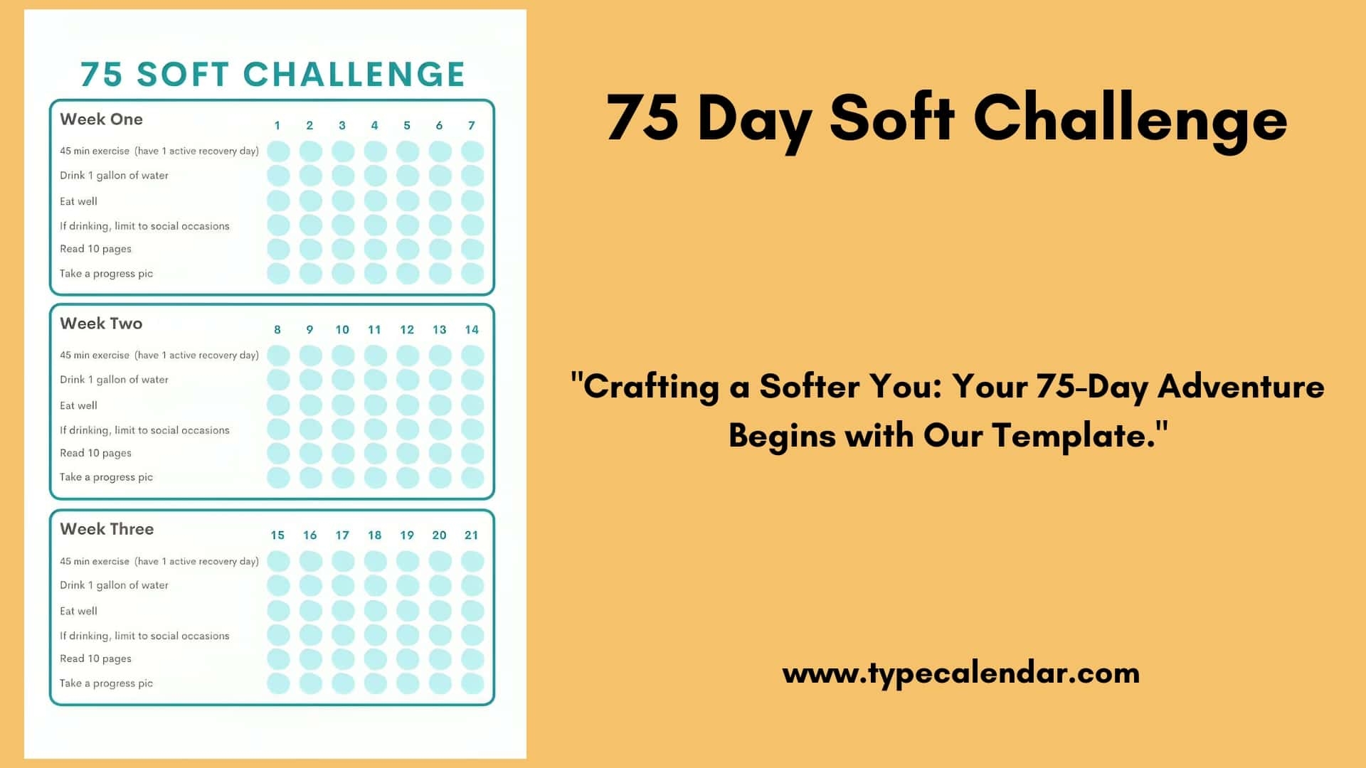 Free Printable 75 Day Soft Challenge Templates PDF Checklist U0026 Tracker