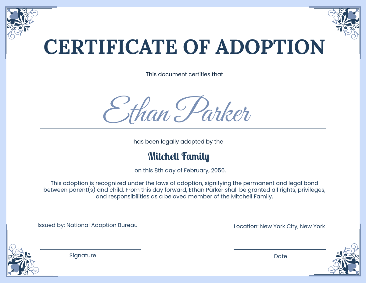 Free Printable Adoption Certificate Templates To Customize Online Free Printable Adoption Certificate Templates To Customize Online
