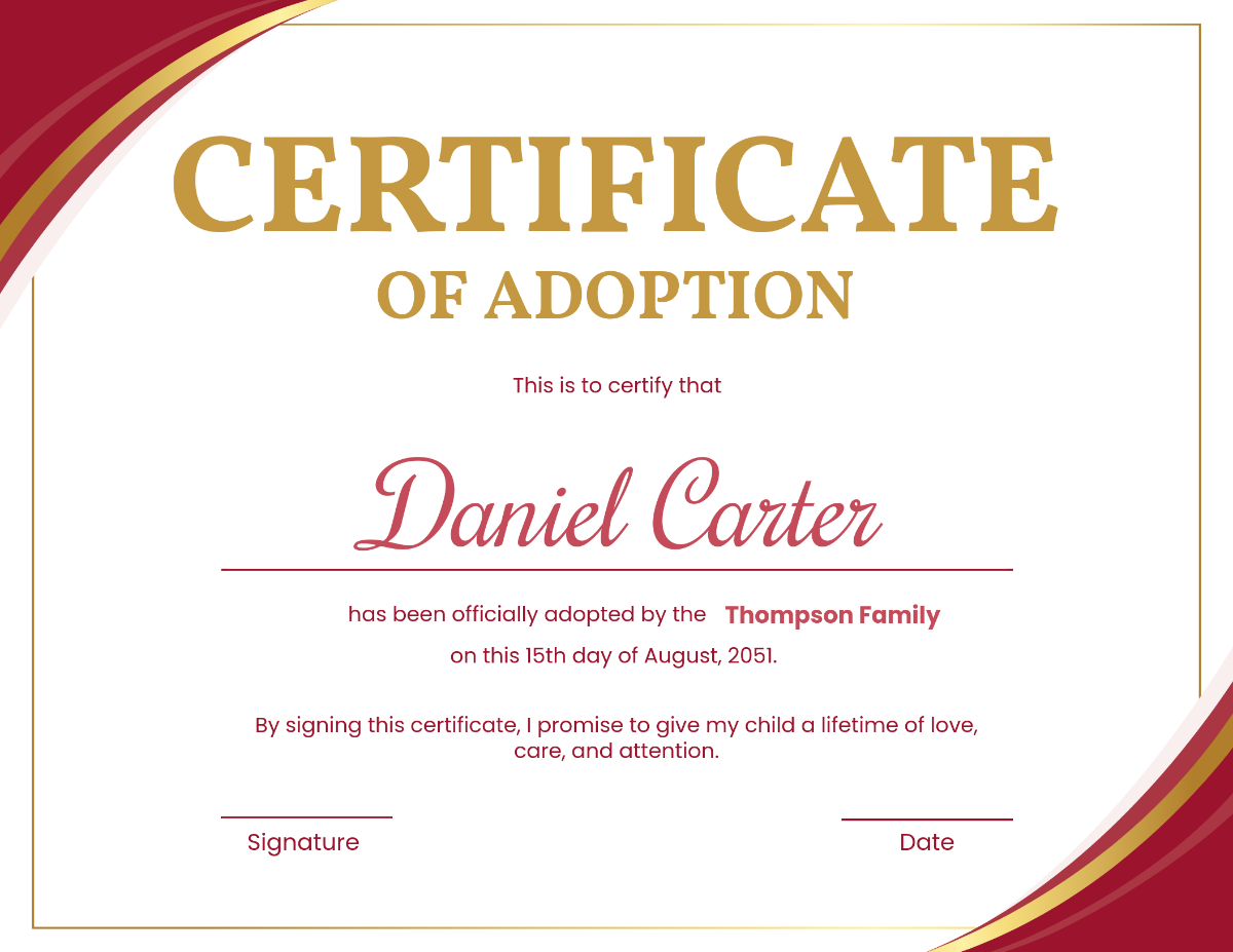 Free Printable Adoption Certificate Templates To Customize Online
