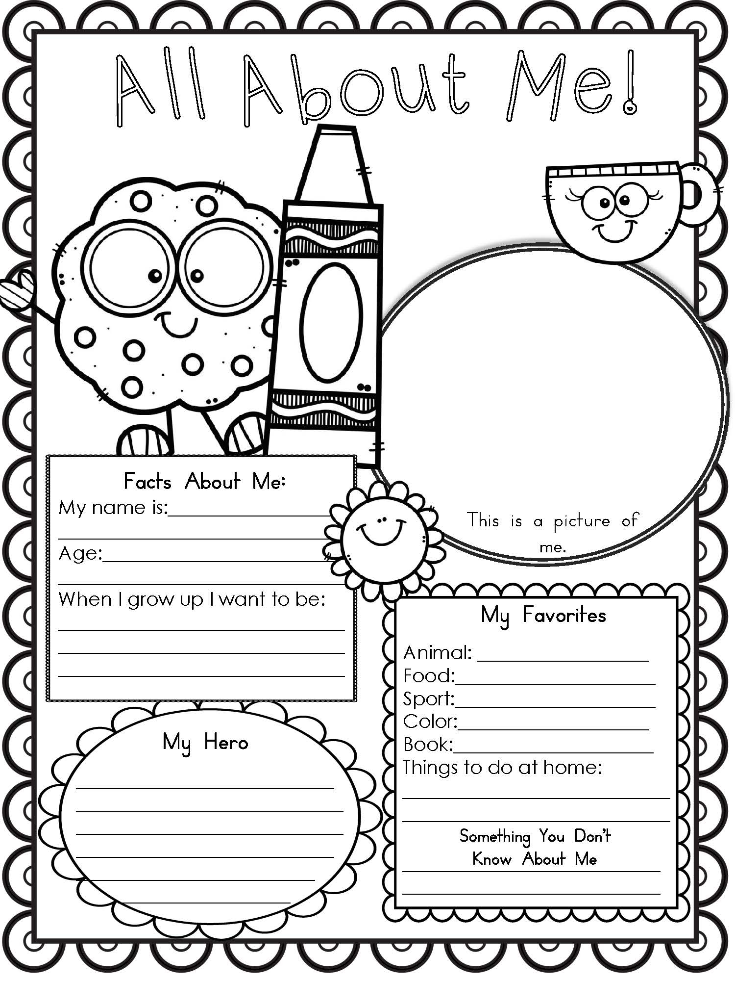 All About Me Template Free Printable All About Me Template Free Printable