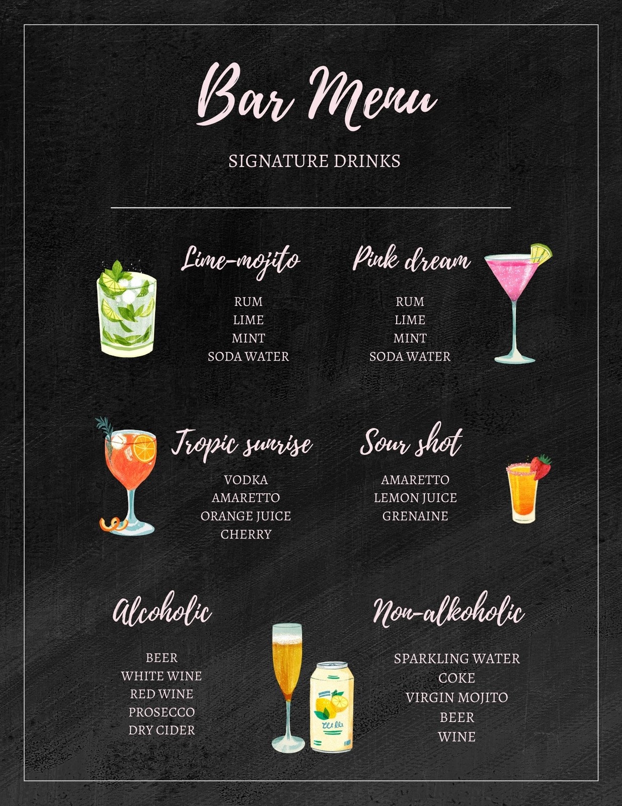 Free Printable And Customizable Bar Menu Templates Canva Free Printable And Customizable Bar Menu Templates Canva