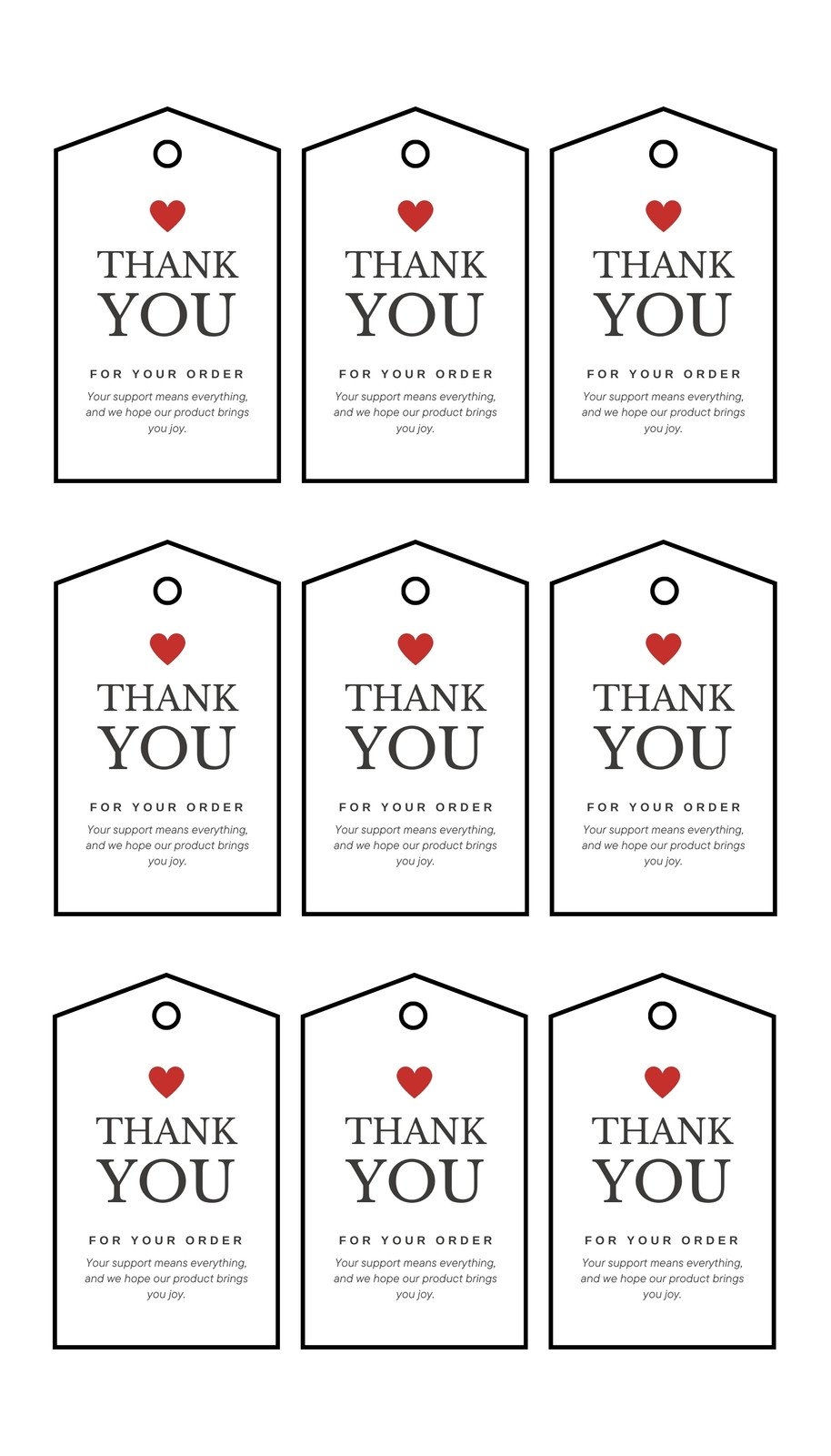 Free Printable Tags Template