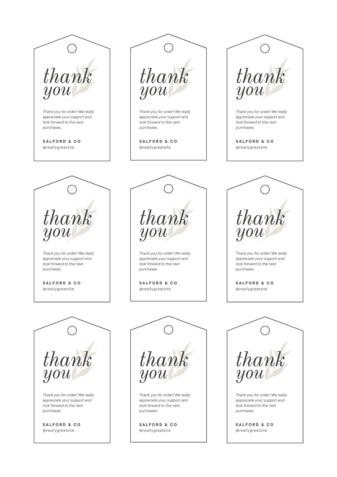 Free Tag Templates Printable