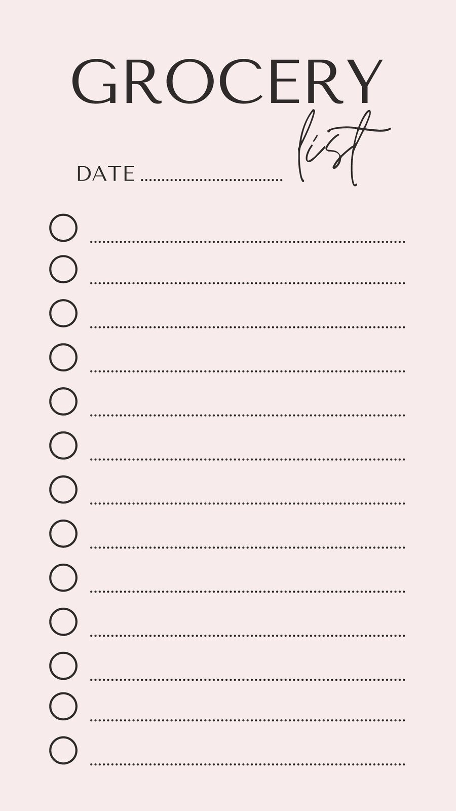Free Printable Shopping List Templates