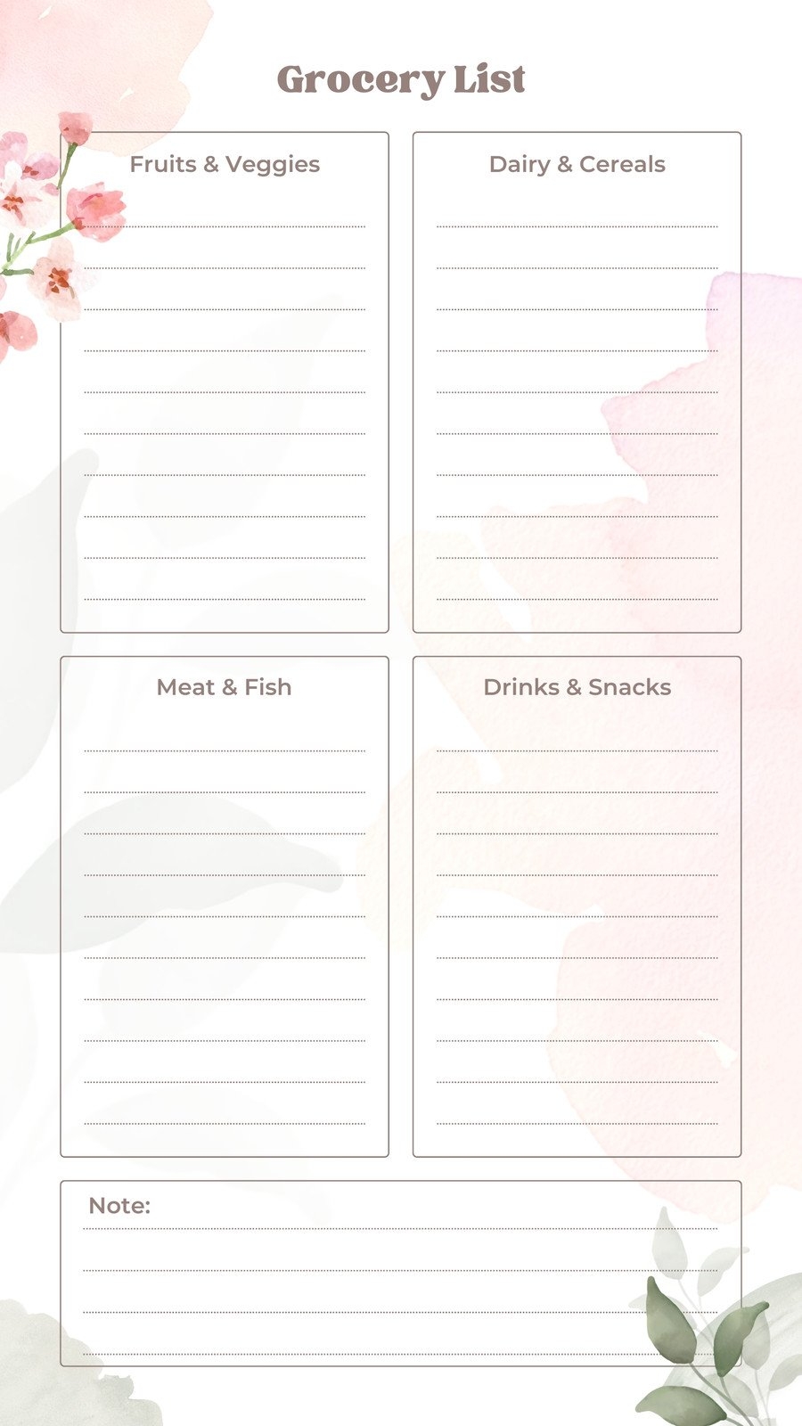 Free Printable And Customizable Grocery List Templates Canva Worksheets Library