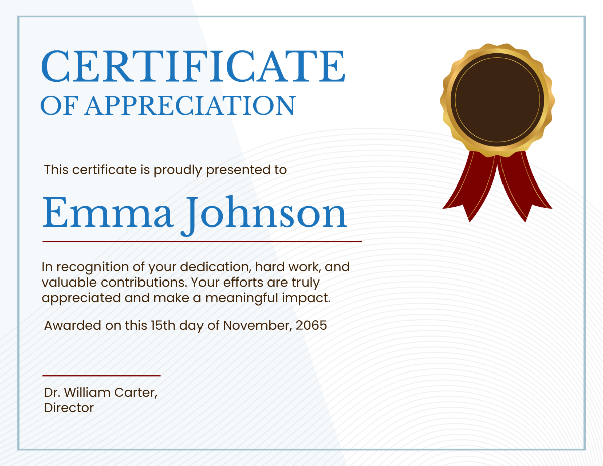 Certificate Of Appreciation Template Free Printable