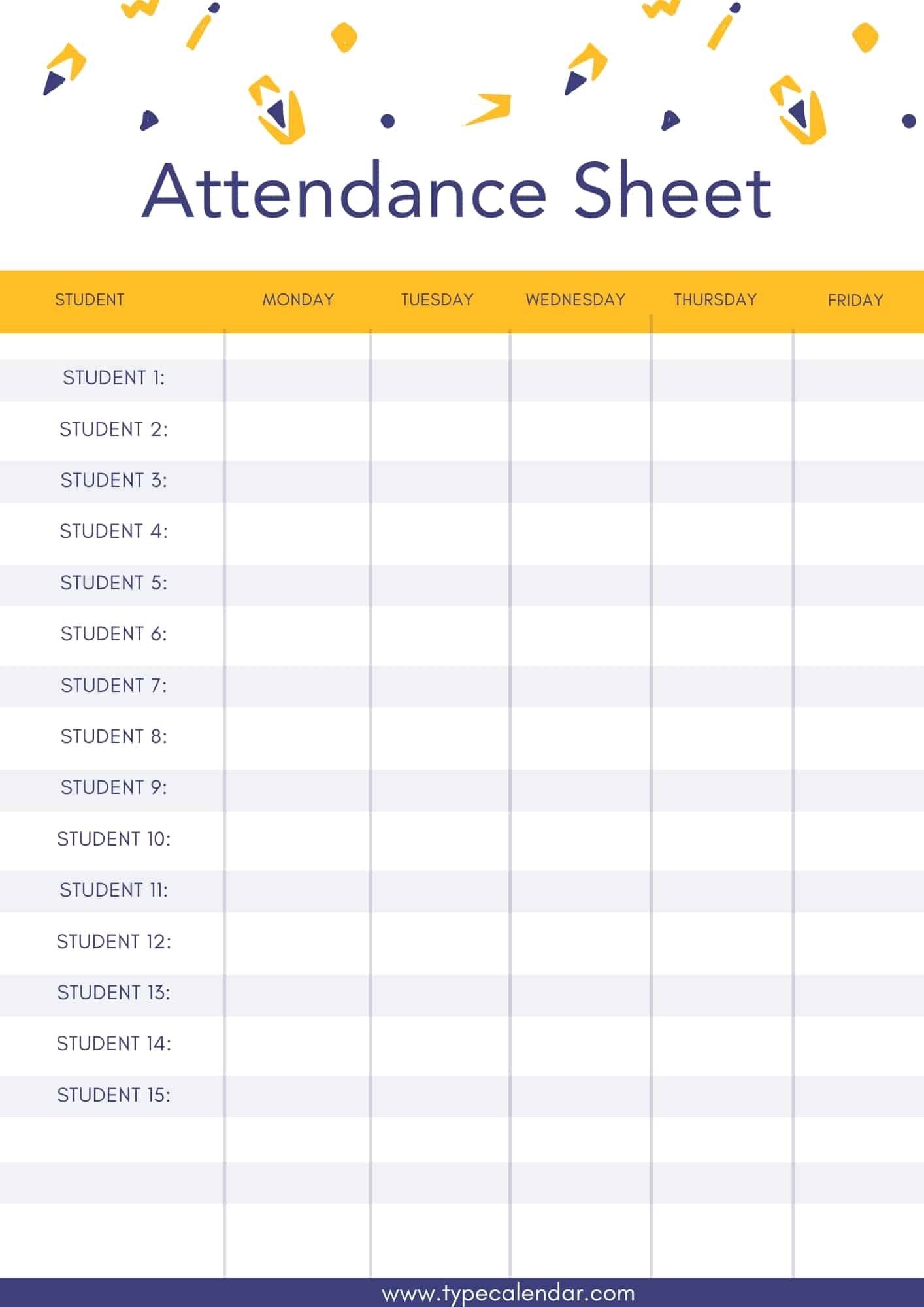 Free Printable Attendance Sheet Templates