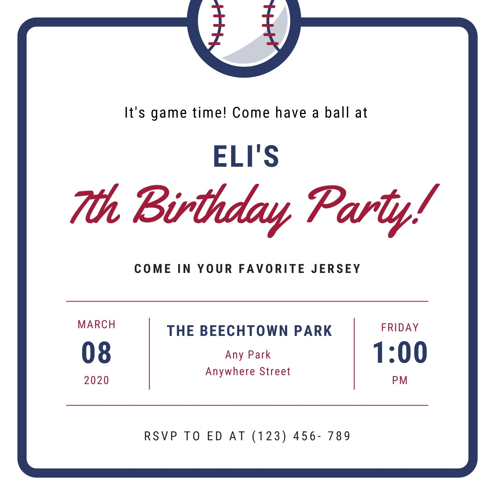Free Printable Baseball Party Invitation Templates Canva