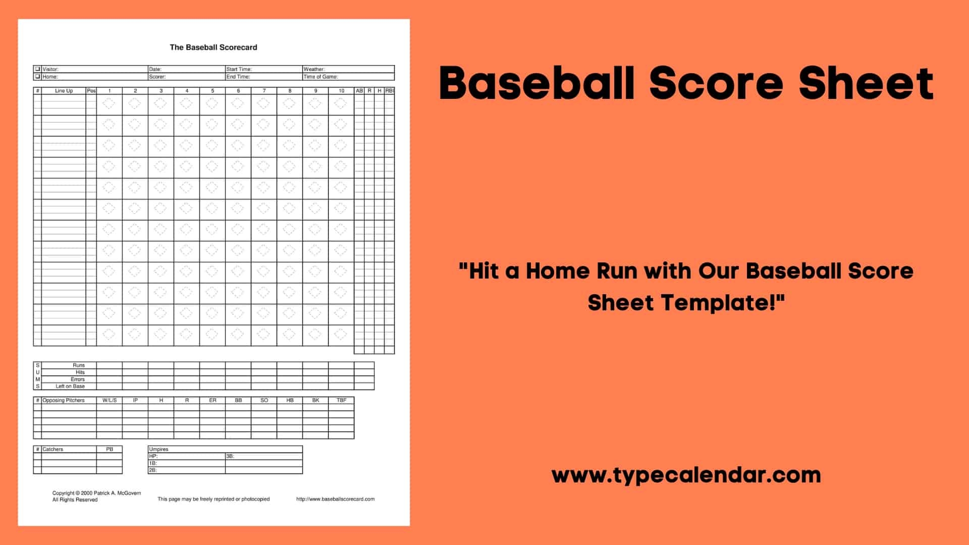 Free Printable Baseball Score Sheet Template Free Printable Baseball Score Sheet Template
