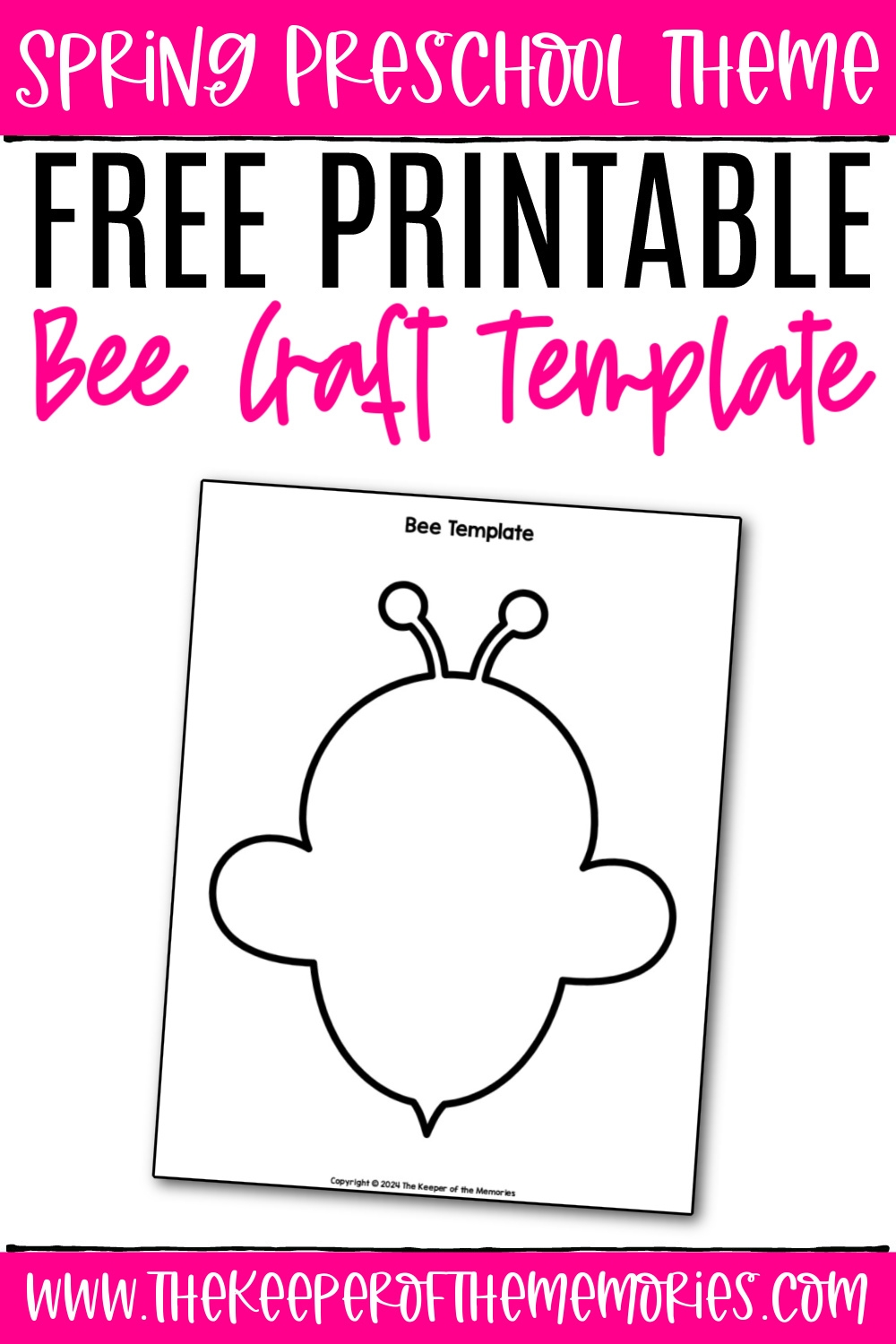 Free Printable Bee Template The Keeper Of The Memories