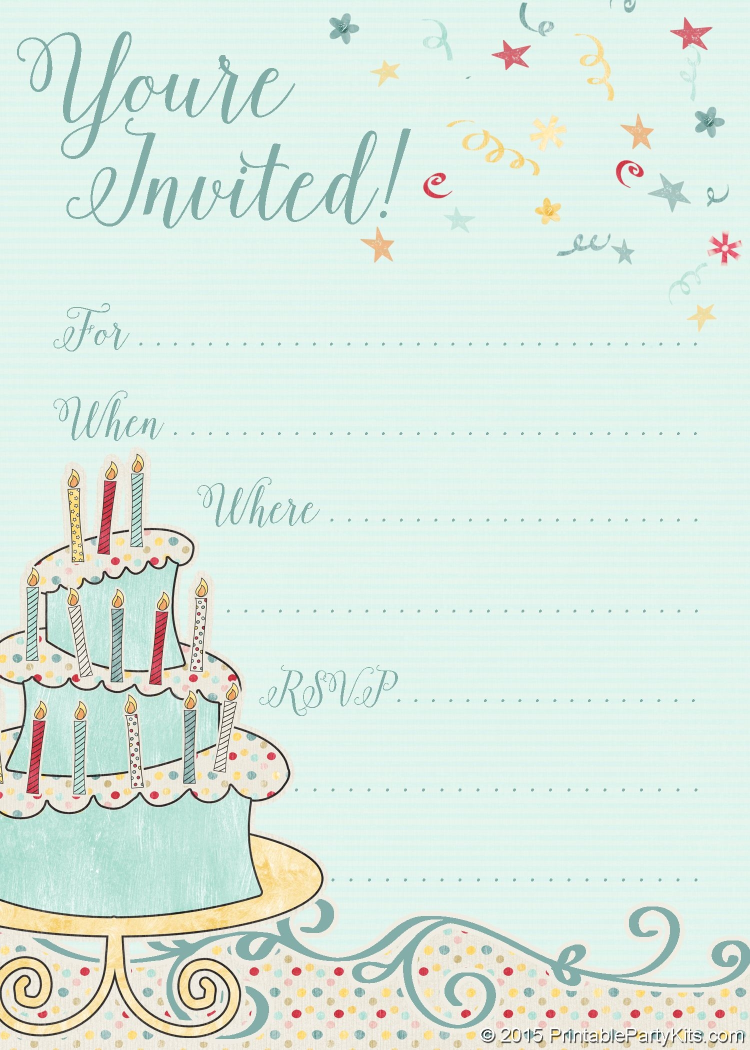 FREE Printable Birthday Party Invite Worksheets Library