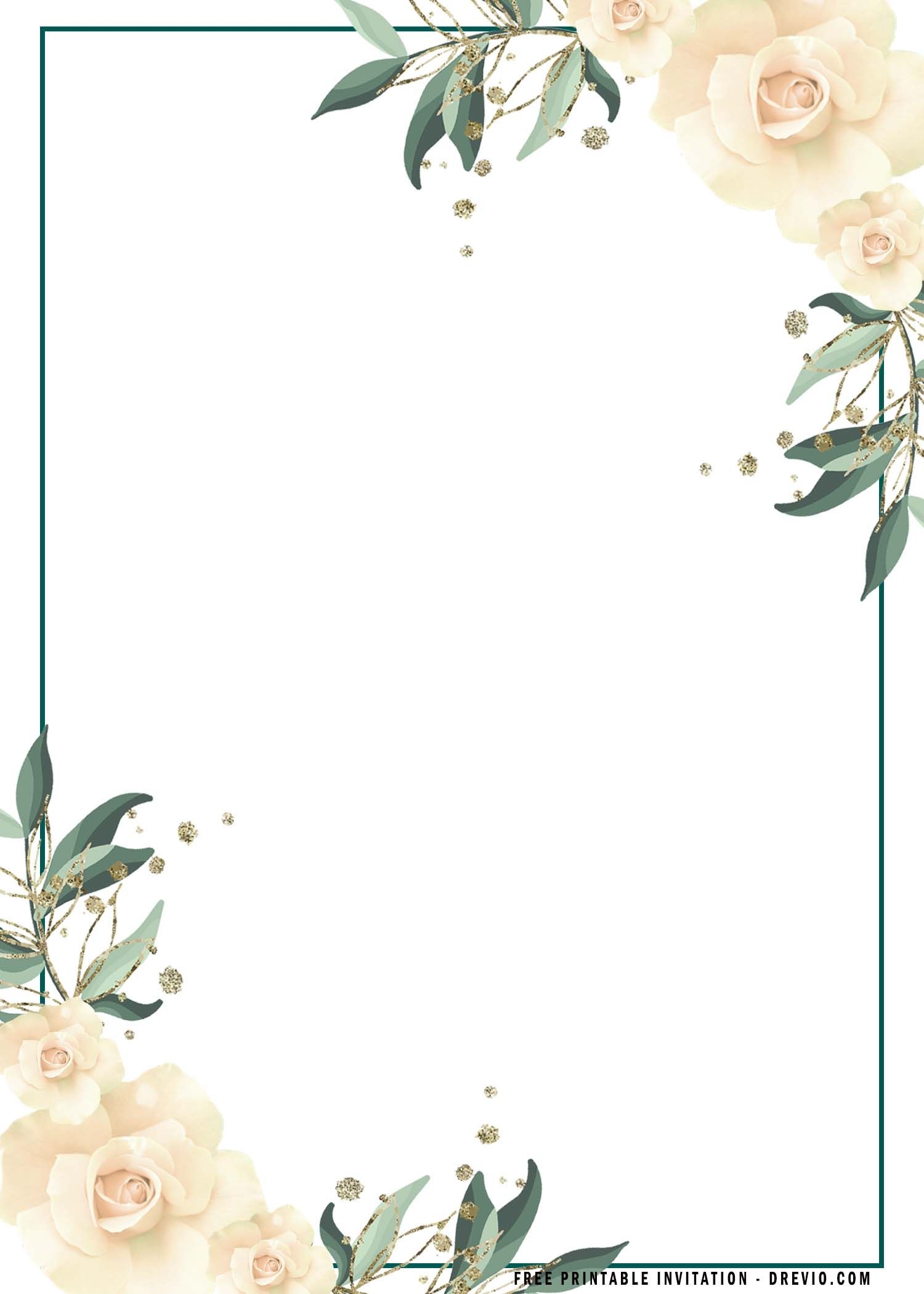 FREE Printable Boho Flower Invitation Templates Worksheets 