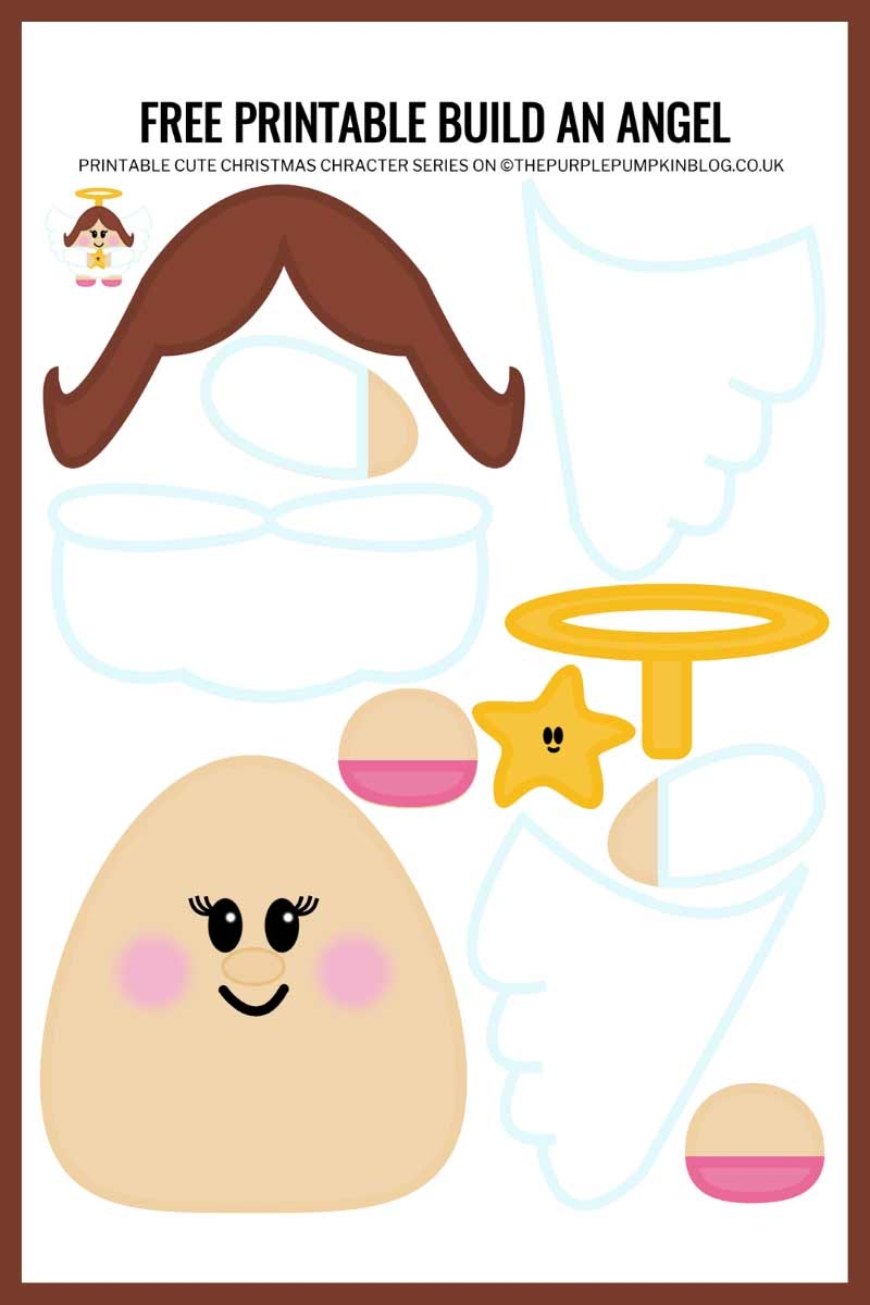 Free Printable Build A Paper Angel Template Christmas Papercraft