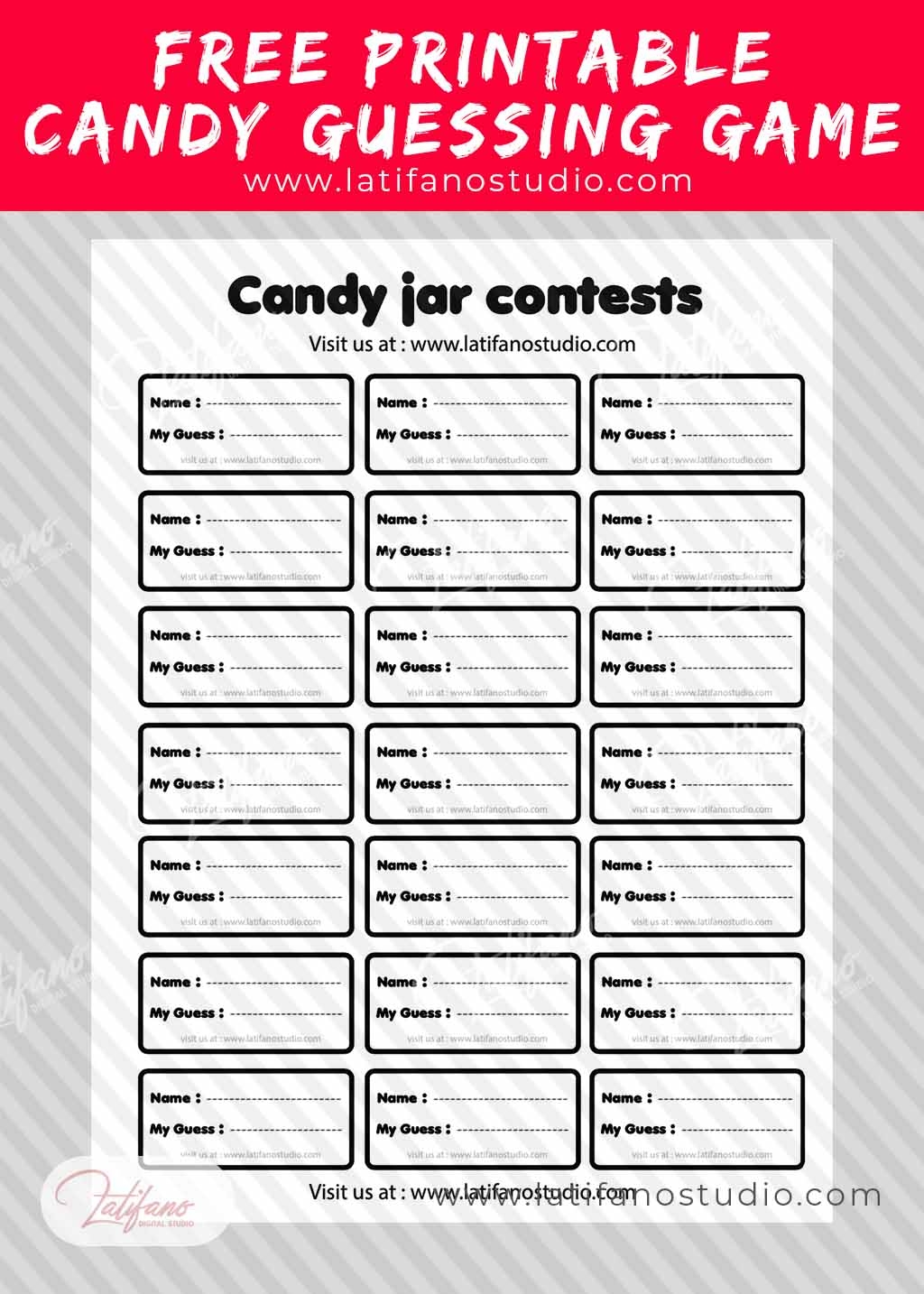 Free Printable Candy Guessing Game Free Printable Candy Guessing Game