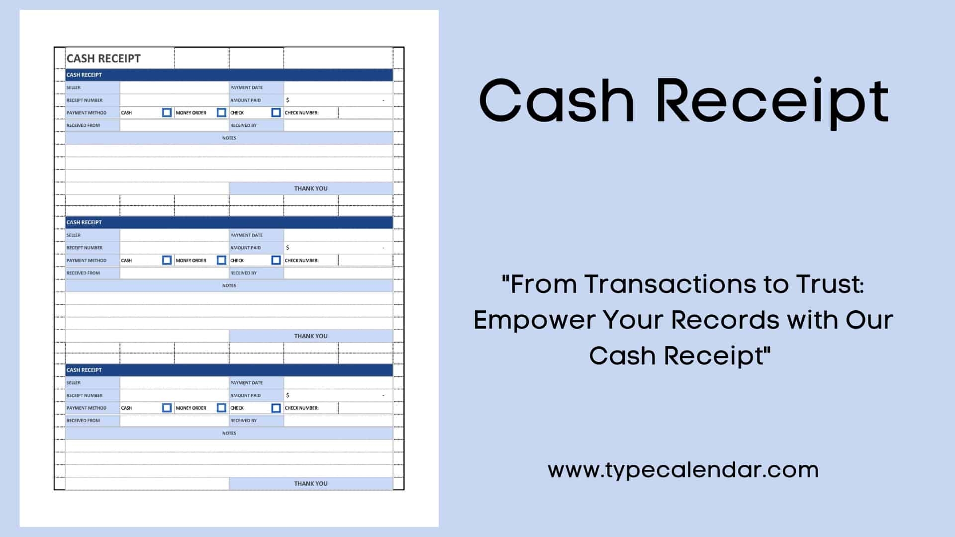 Free Printable Cash Receipt Templates PDF Word Excel 