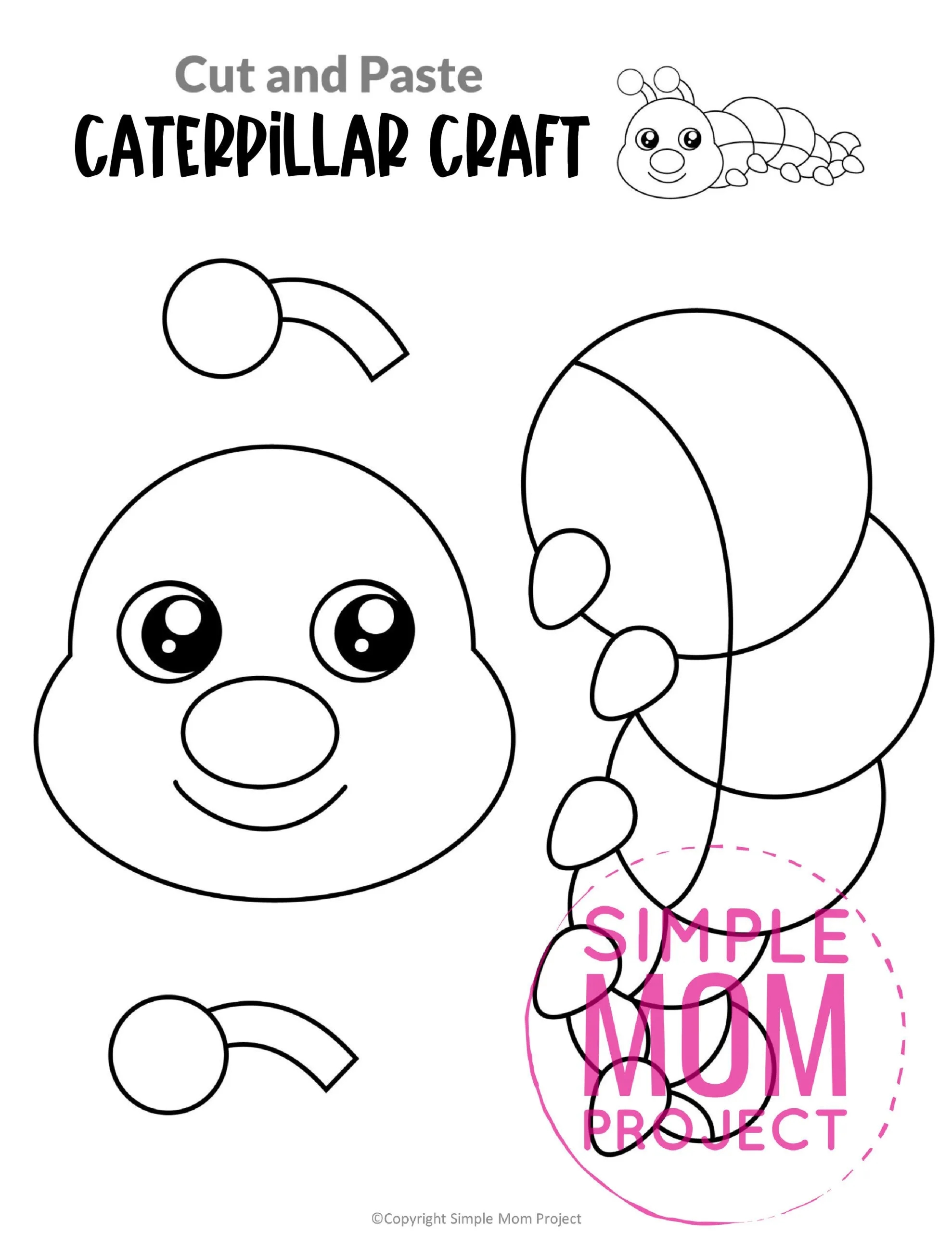 Free Printable Caterpillar Craft Template Simple Mom Project