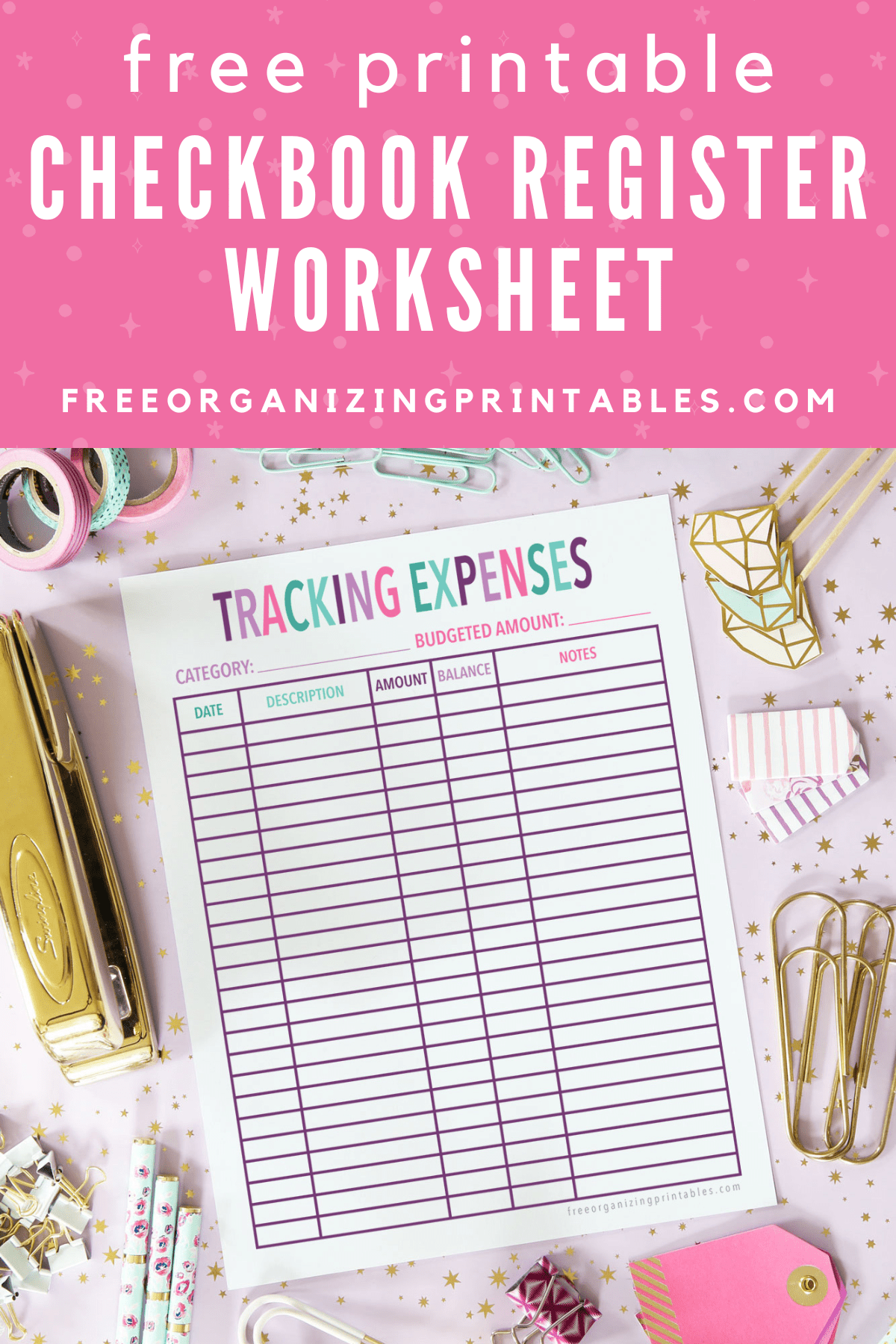 Free Printable Check Register Template