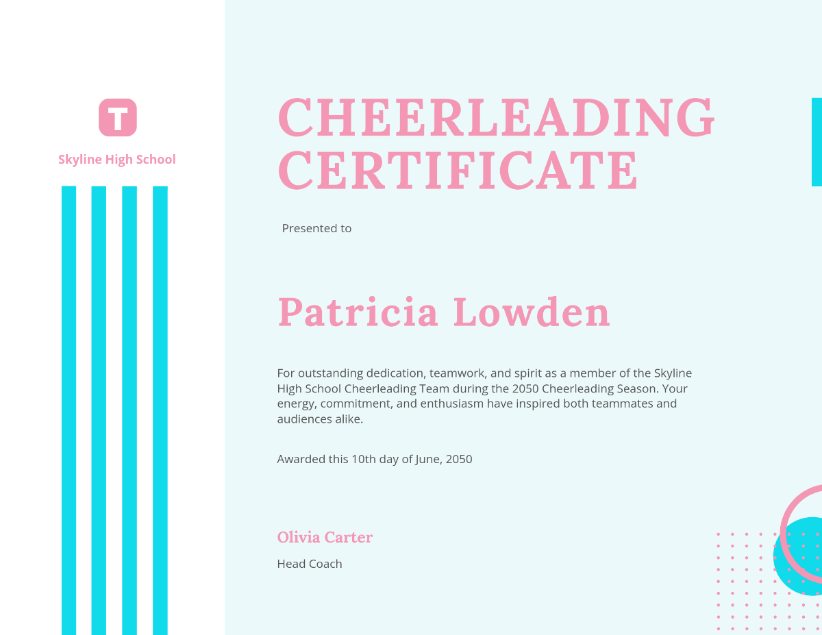 Editable Free Printable Cheerleading Certificate Templates Editable Free Printable Cheerleading Certificate Templates